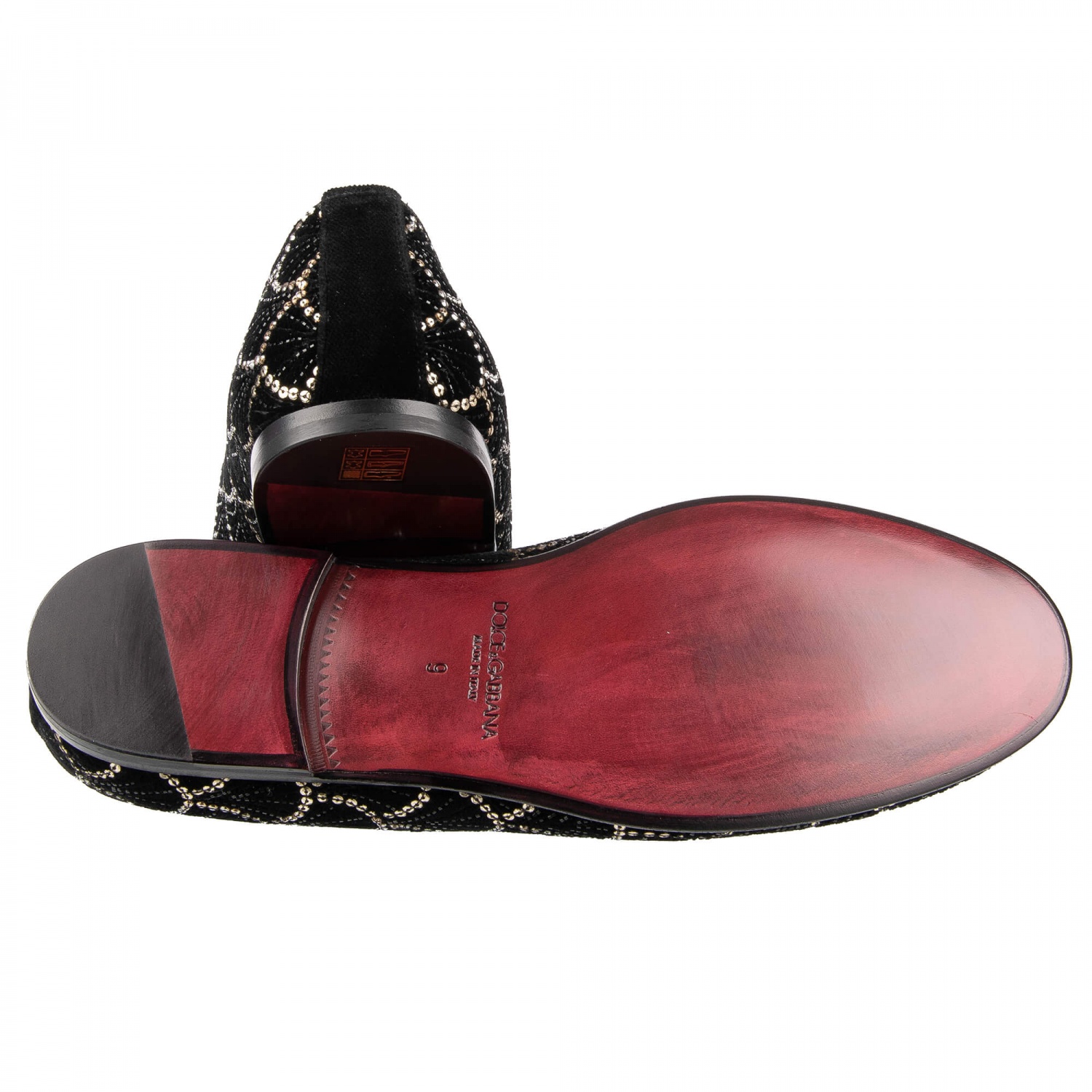 DOLCE & GABBANA Loafer Shoes ISPICA with Crystals Embroidery Black