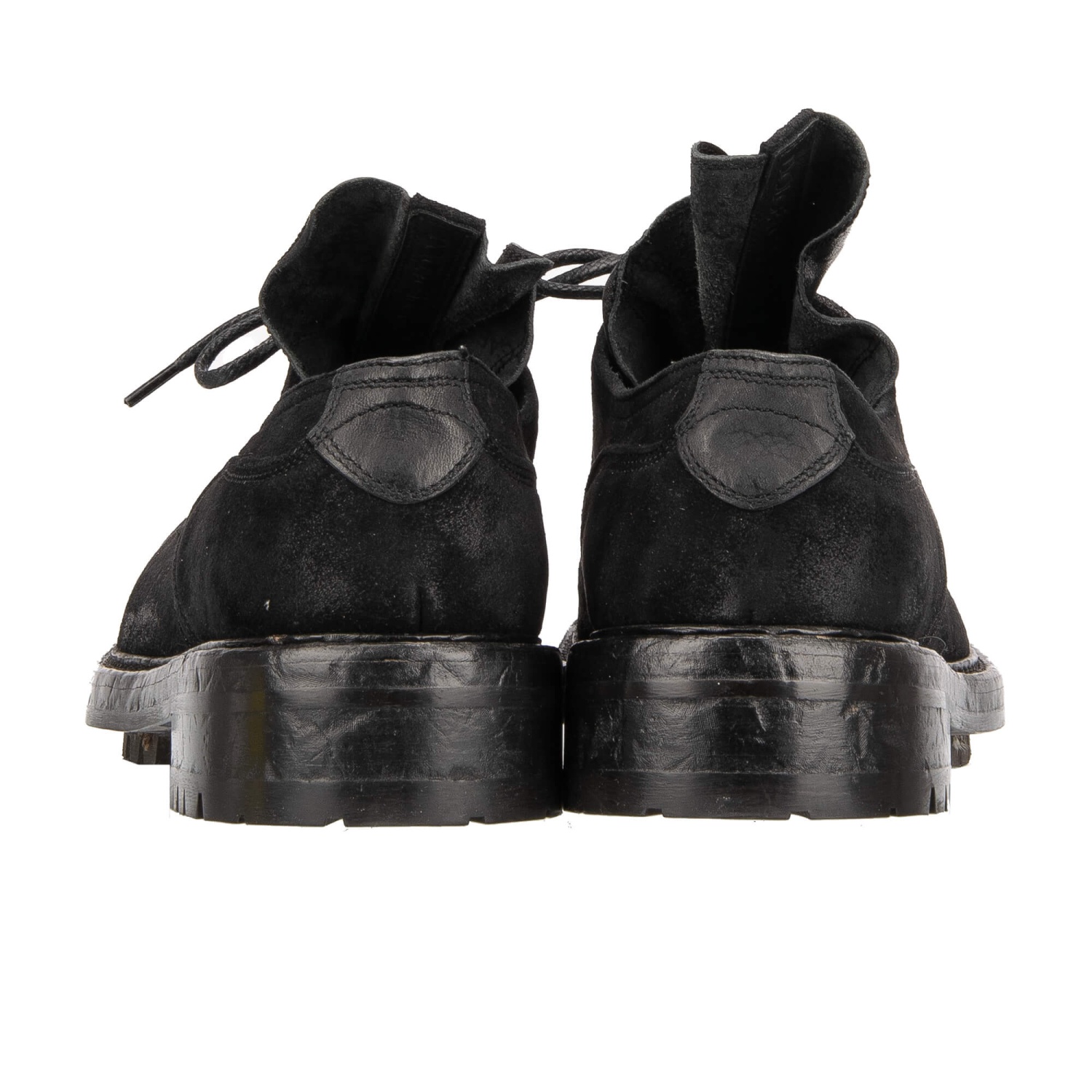 DOLCE & GABBANA DG Logo Long Tongue Leather Derby Shoes
