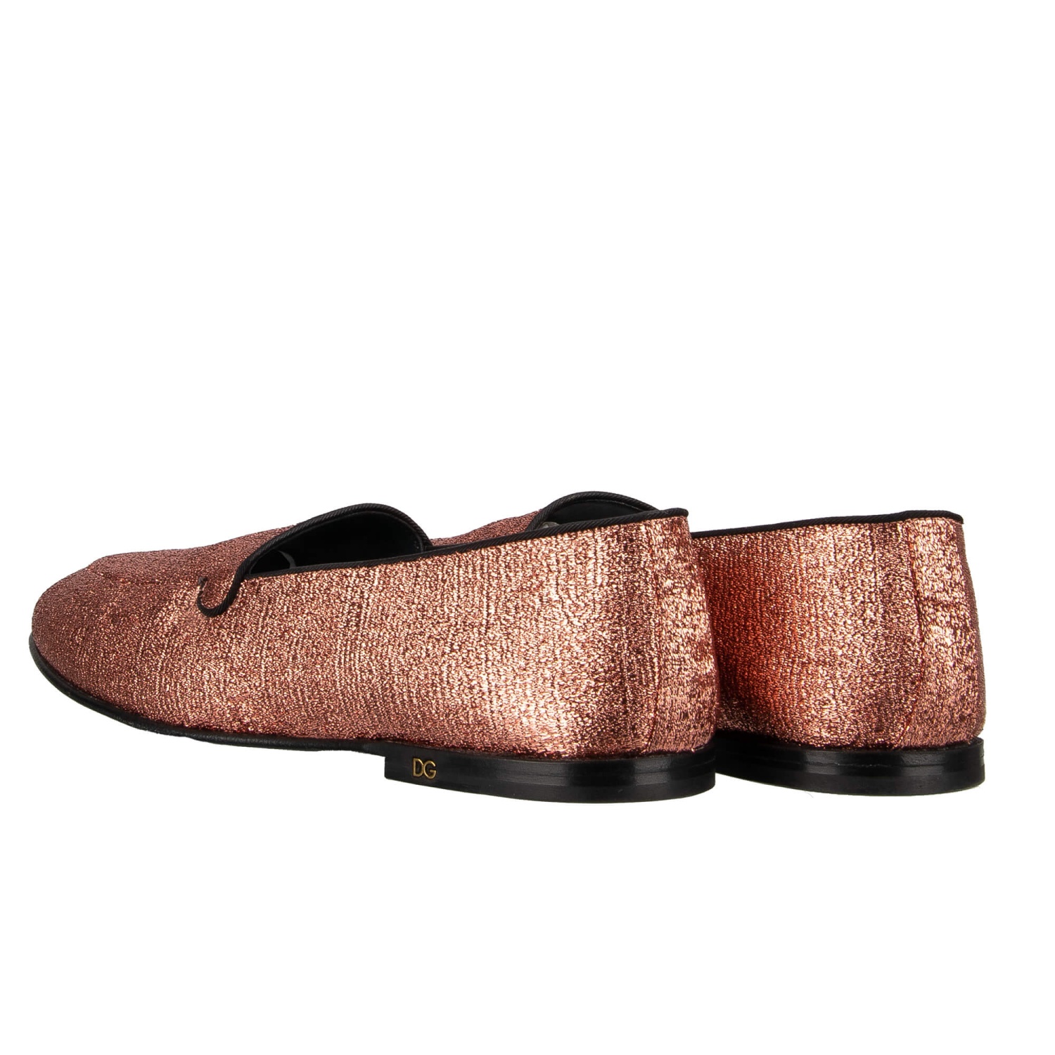 DOLCE & GABBANA Lurex Glitter Loafer Shoes YOUNG POPE Pink  display picture 3