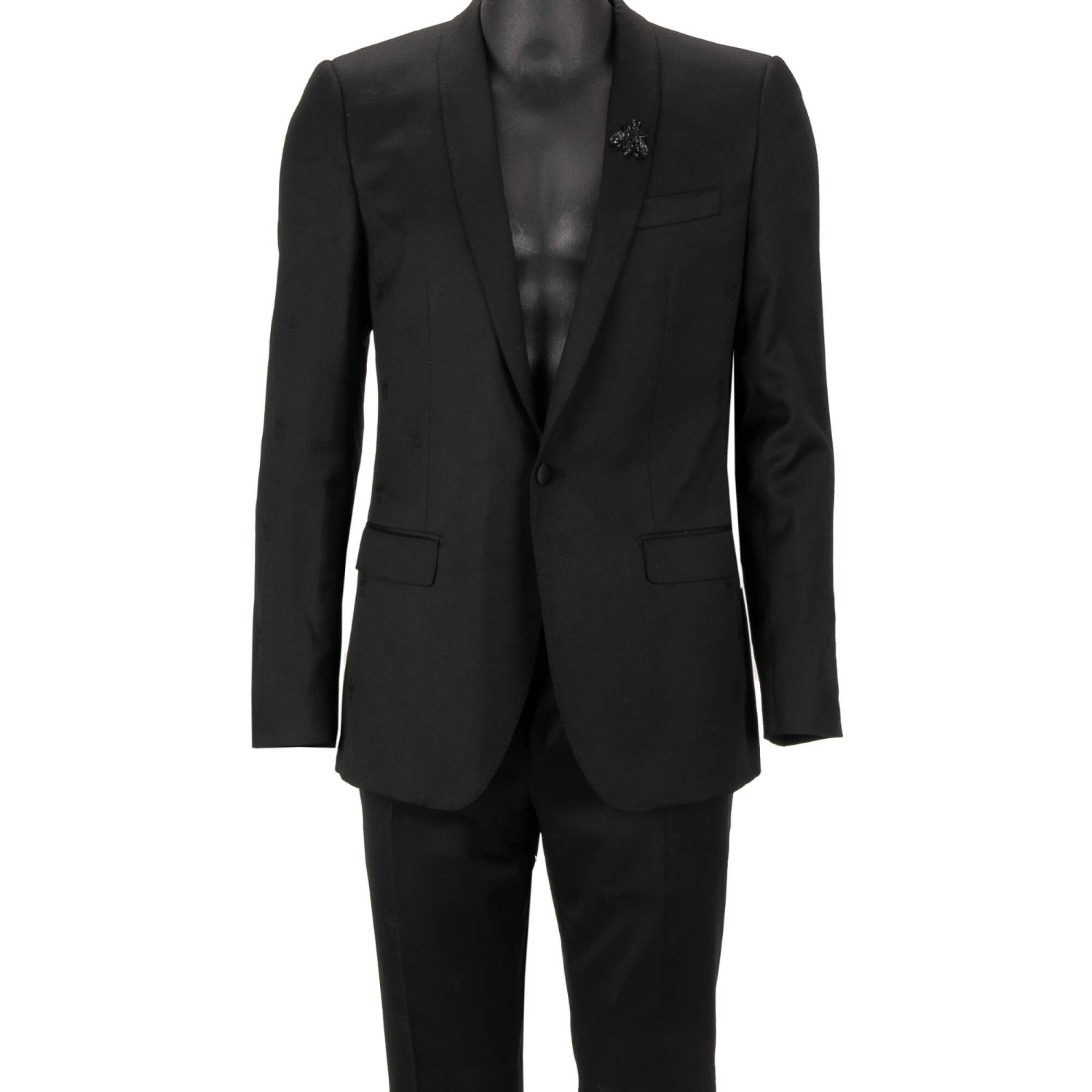 DOLCE & GABBANA MARTINI Metallic Jacquard Suit Jacket Blue