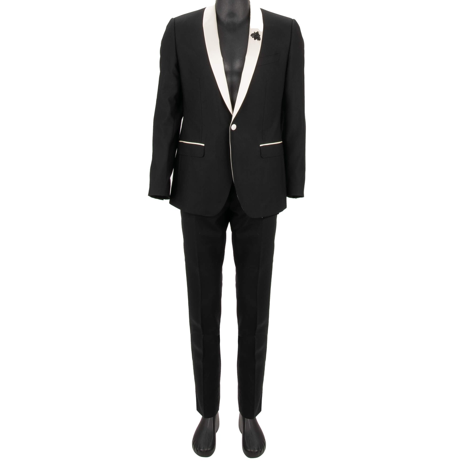 DOLCE & GABBANA MARTINI Crystal Bee Silk Wool Suit Jacket