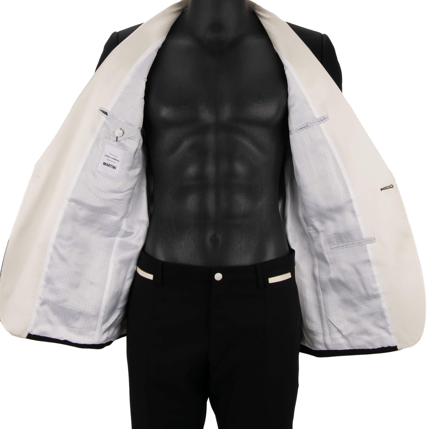 DOLCE & GABBANA MARTINI Crystal Bee Silk Wool Suit Jacket