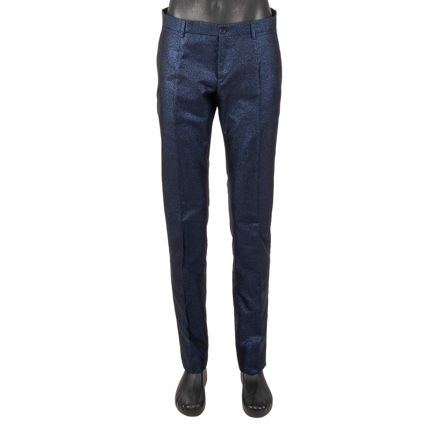 DOLCE & GABBANA MARTINI Metallic Jacquard Suit Jacket Blue