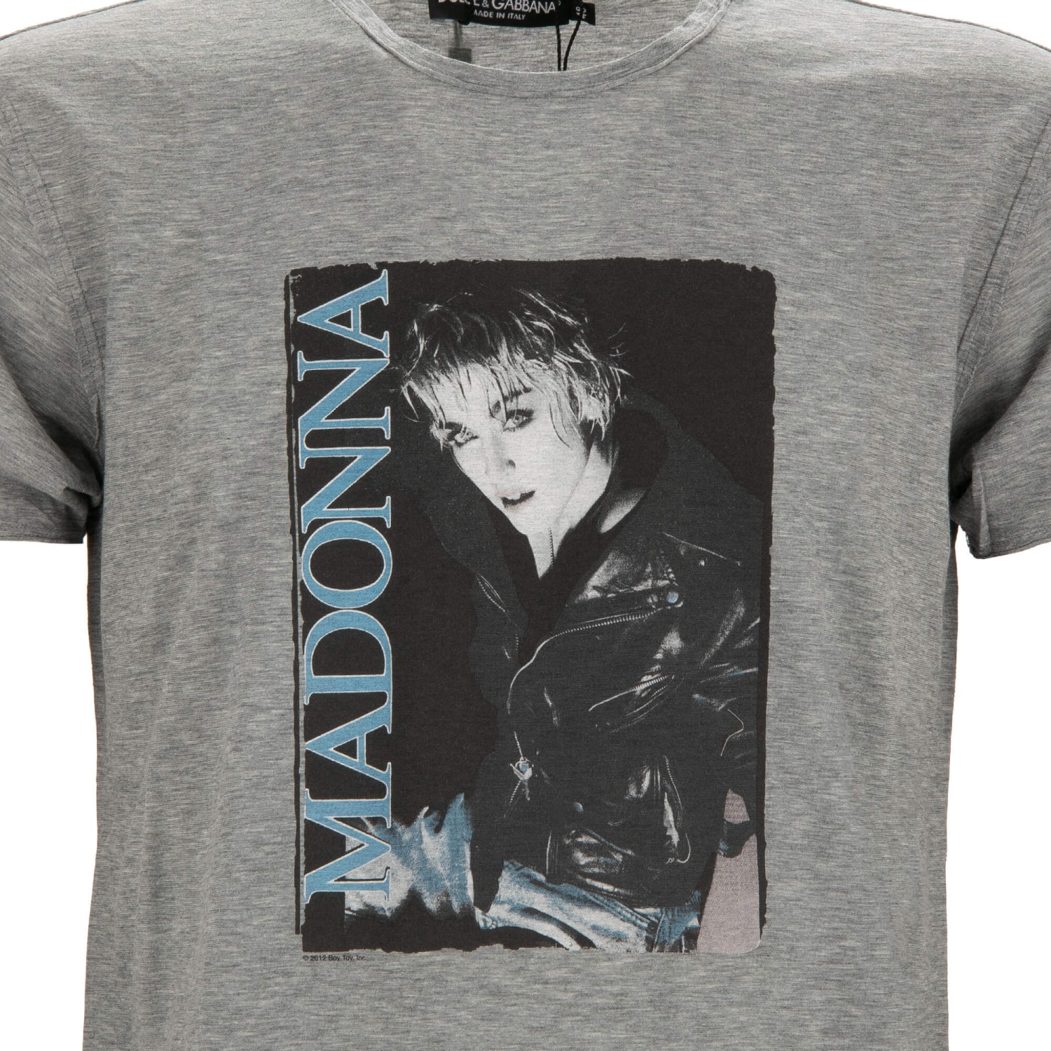 【関税＆送料込み】Dolce & Gabbana Gray T-Shirt With Print Dolce & Gabbana White Bandana Print Cotton Short Sleeves