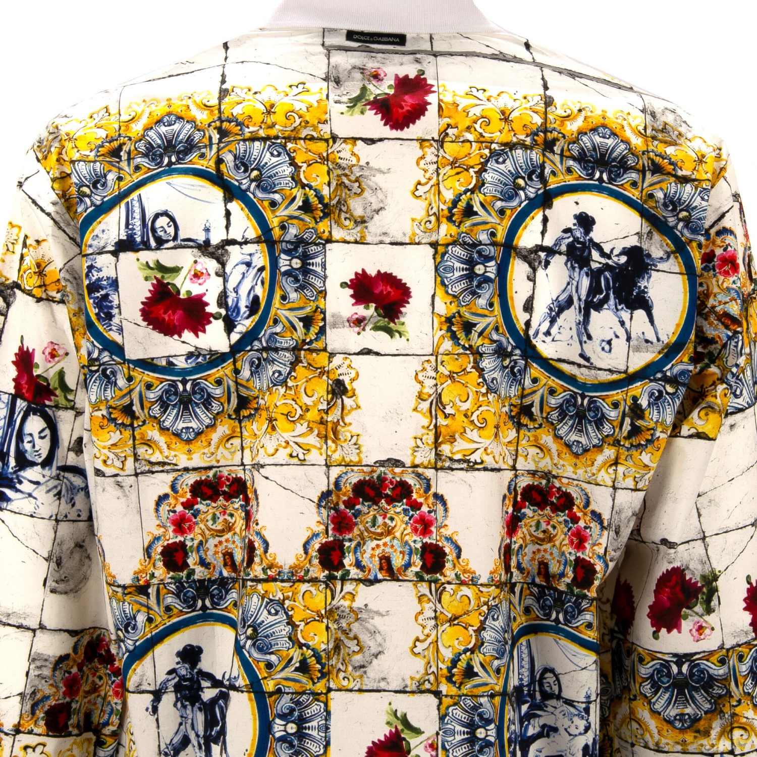 DOLCE & GABBANA Majolica Cotton Oversize Shirt Poloshirt