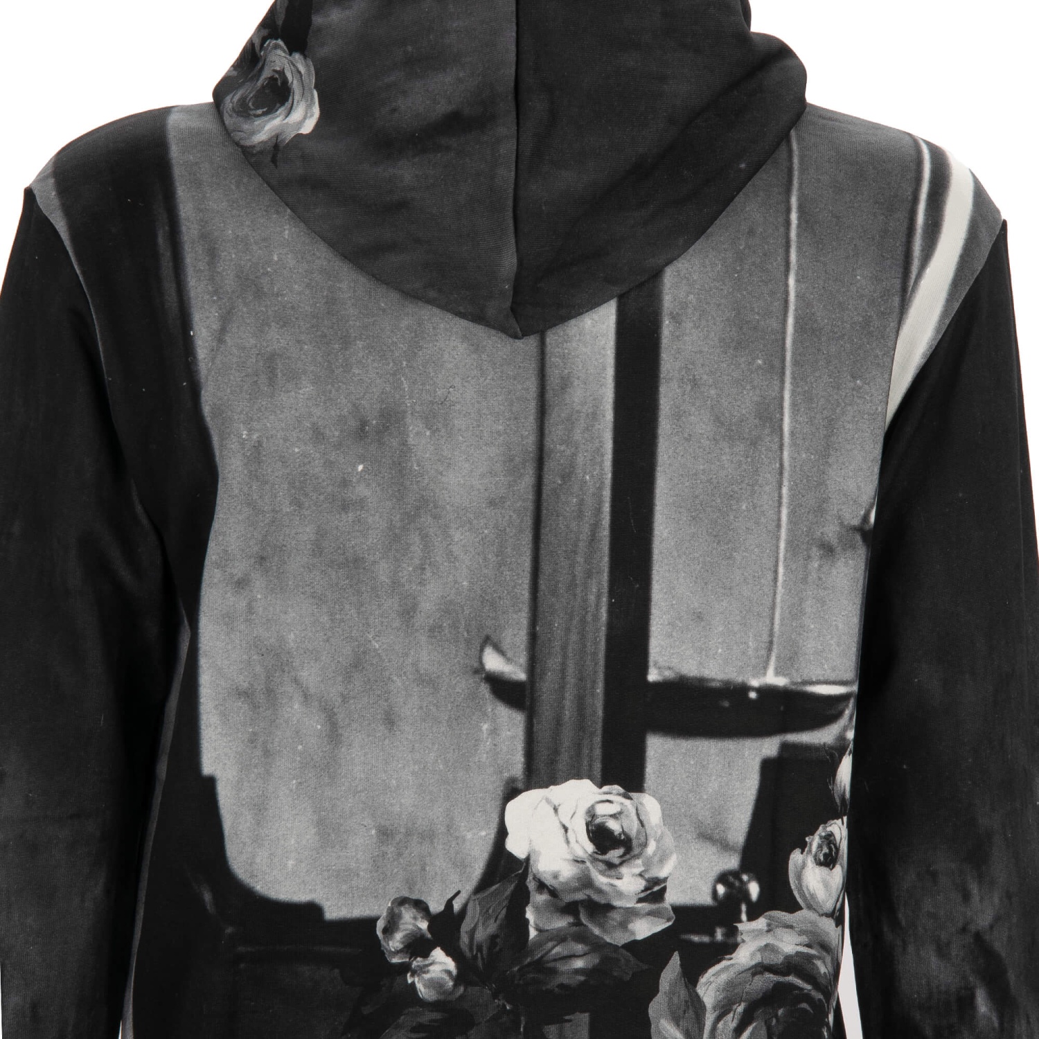 DOLCE & GABBANA Marlon Brando Roses Gun Hoodie Sweater Black White