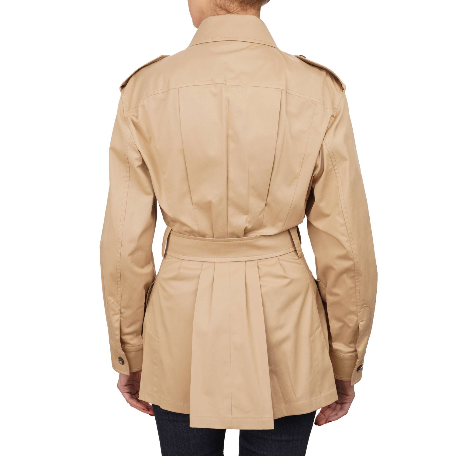 DOLCE & GABBANA Metal Crown Button Safari Trench Coat Jacket