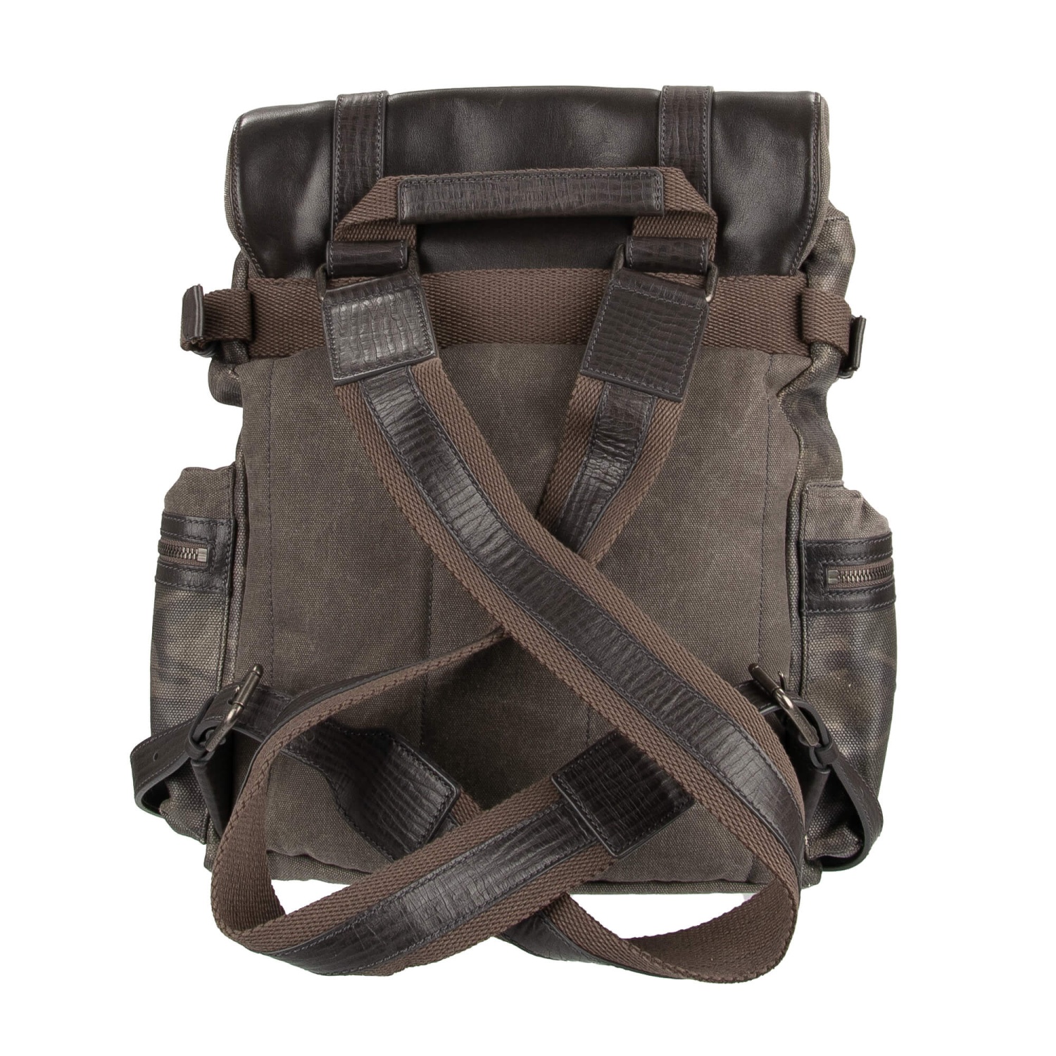 DOLCE & GABBANA Military Canvas Leather Camouflage Backpack Bag