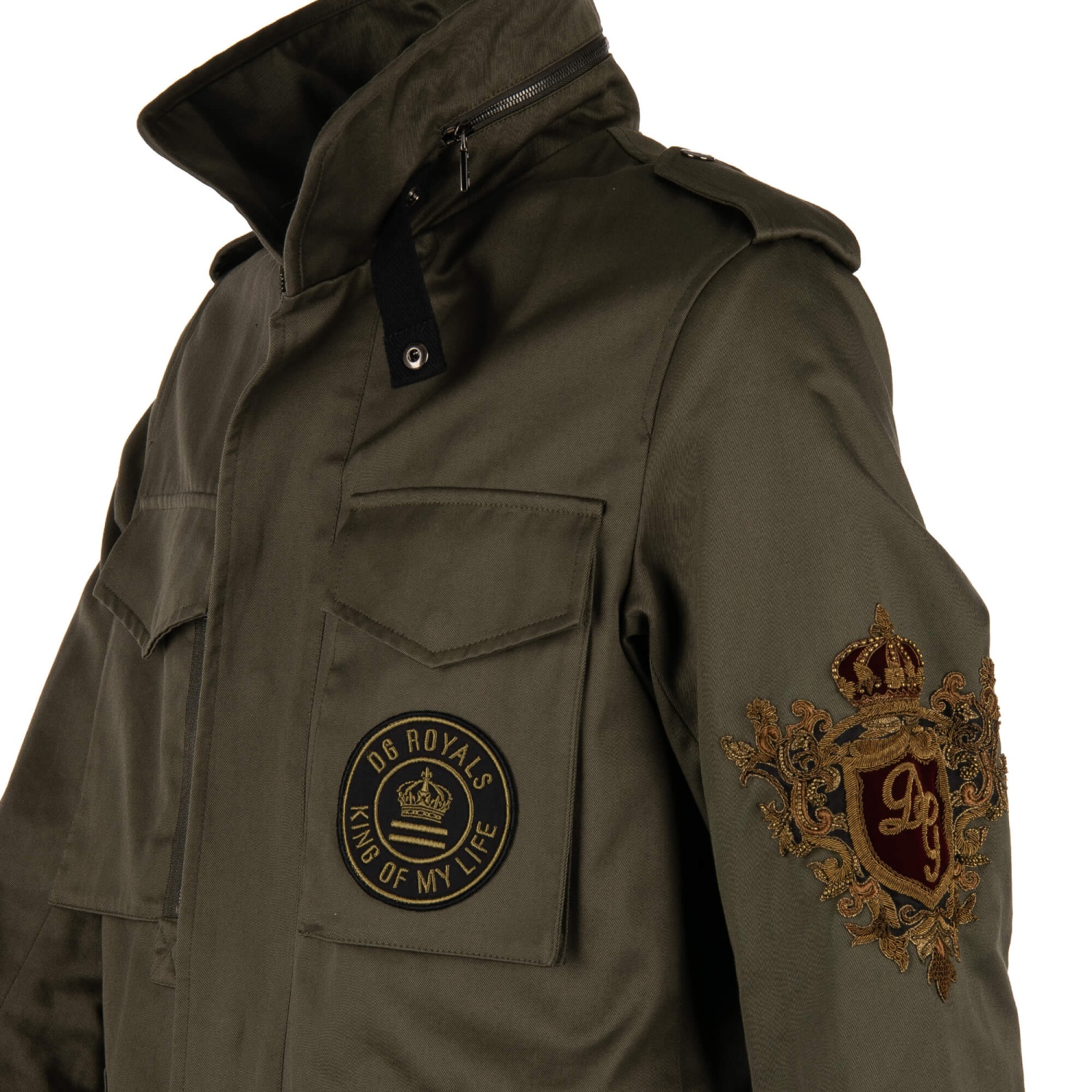 Dolce & Gabbana Military Canvas Parka Jacket Dg Love Logo