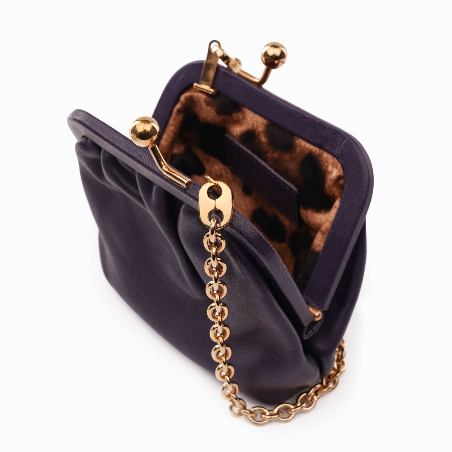 DOLCE & GABBANA Mini Leather Purse Bag Crystal Stars Chain