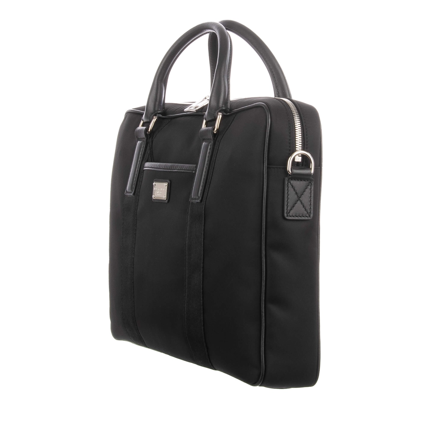 DOLCE GABBANA Nylon Leather Laptop Bag Briefcase with Pockets