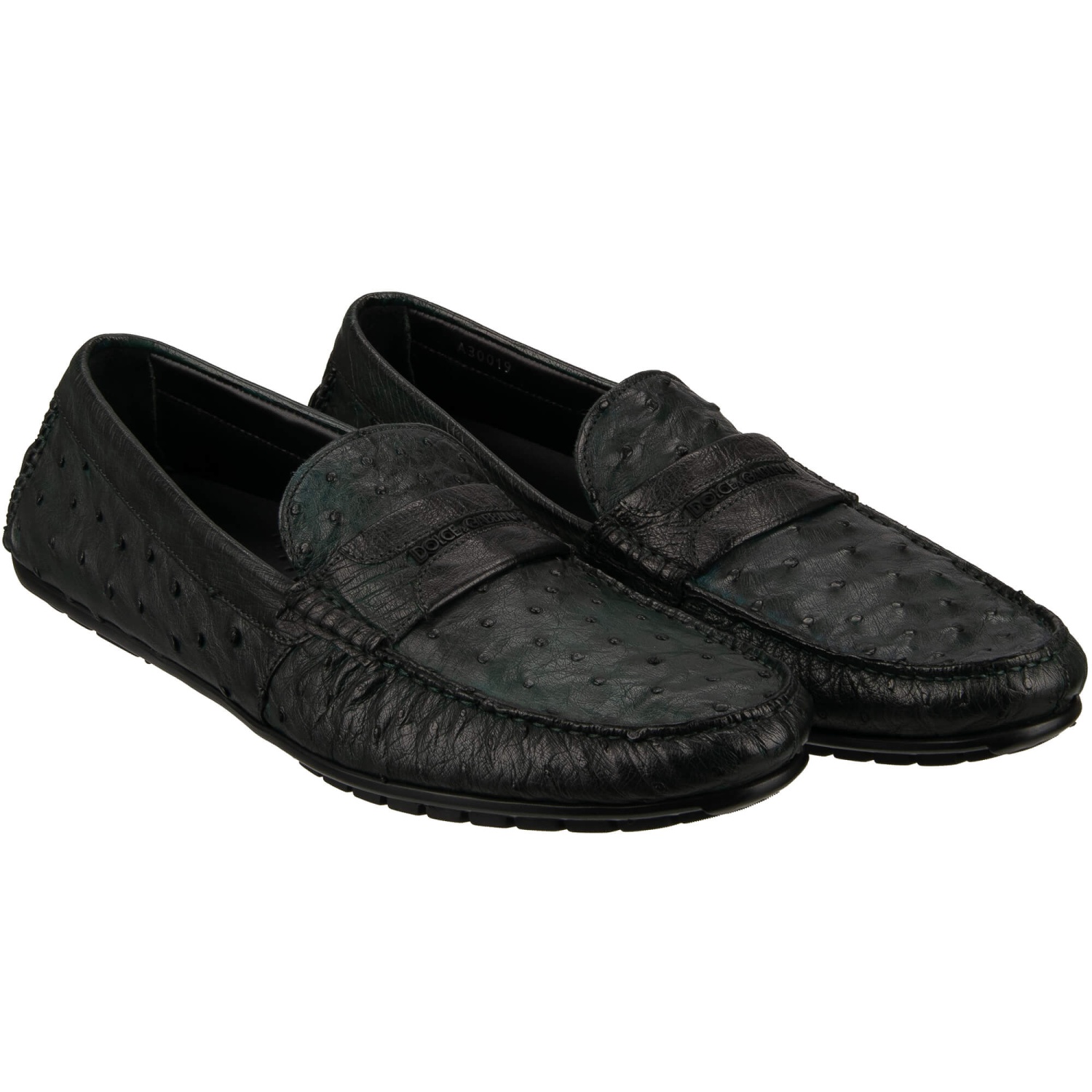 Dolce & Gabbana Men\'s Red Ostrich Leather Driver Loafers Sz 10 DACIO DRIVER at Donald Pliner main image 3