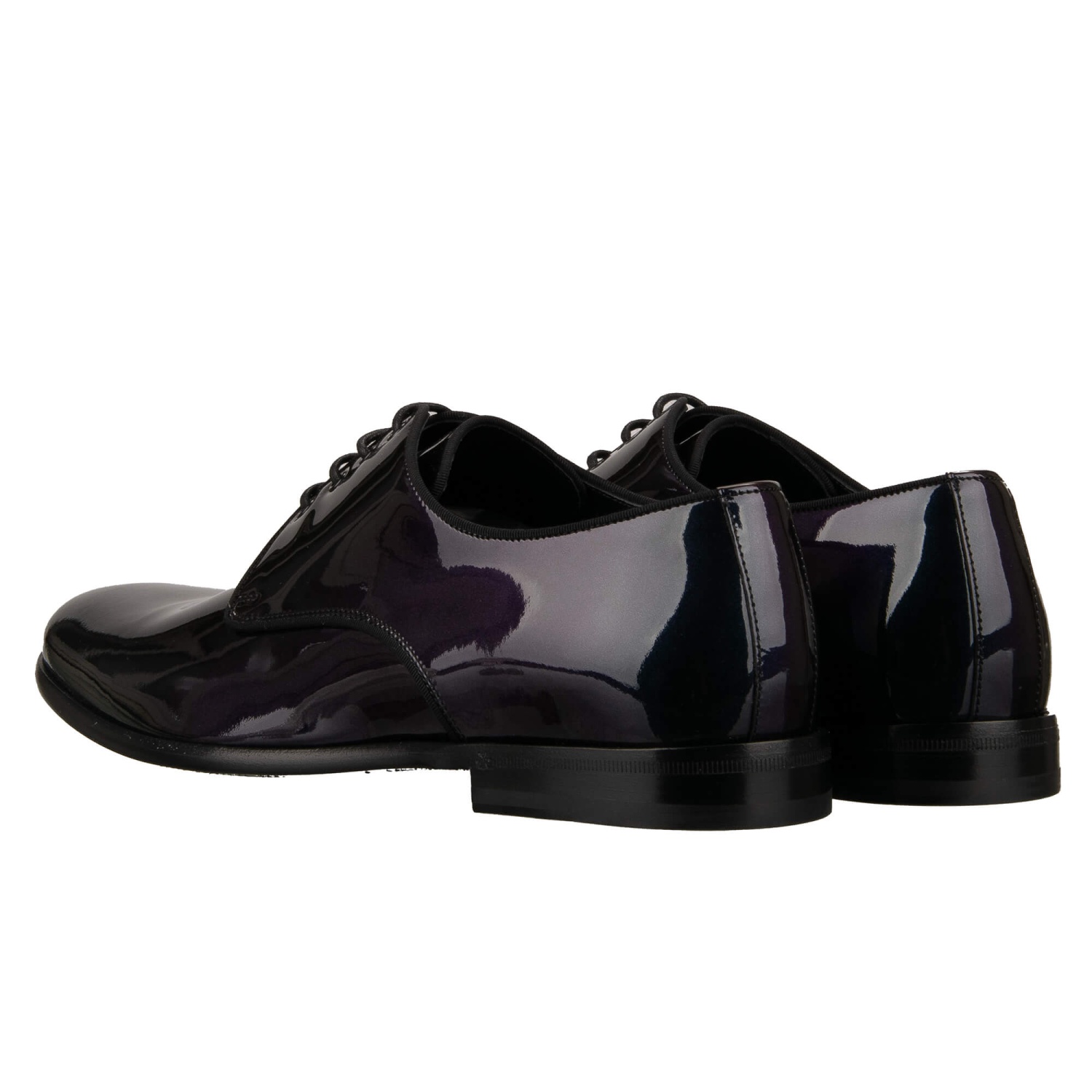 DOLCE & GABBANA Patent Leather Derby Shoes RAFFAELLO Purple 