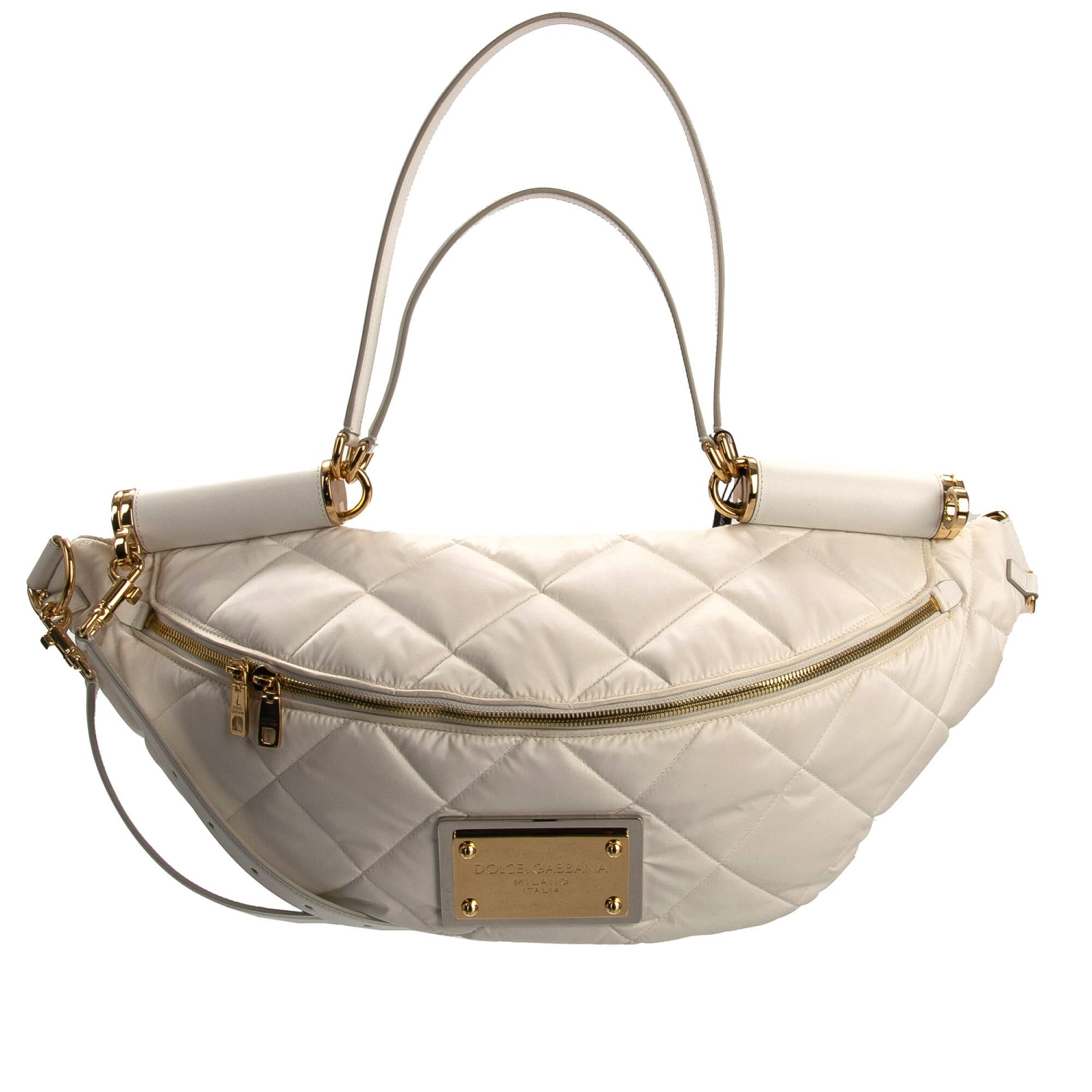 DOLCE & GABBANA Quilted Down Filled Crossbody Shoulder Bag