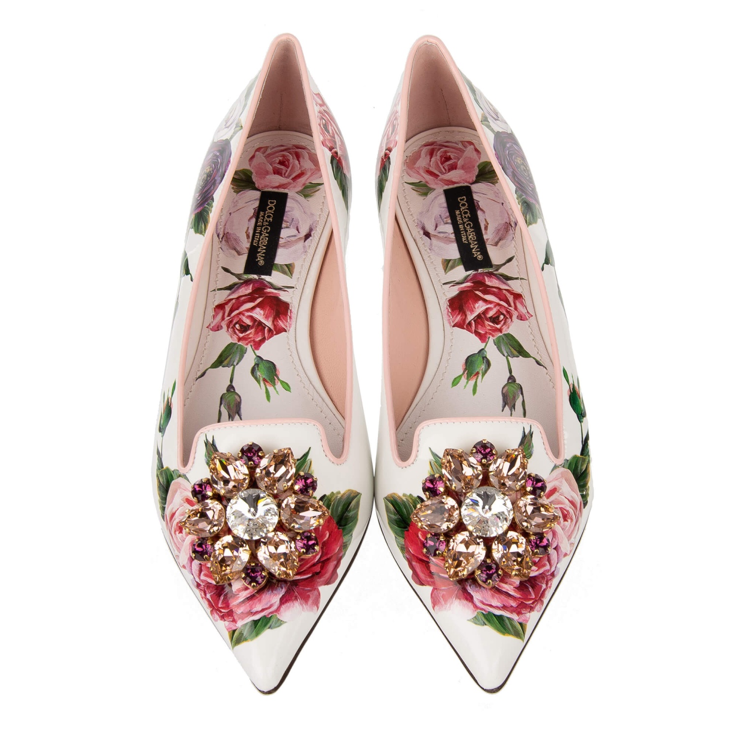 ◆Dolce & Gabbana 最新作◆Bellucci 60 レース パンプス/Pink◆ DOLCE & GABBANA Rose Crystal Brooch Ballet Flats BELLUCCI
