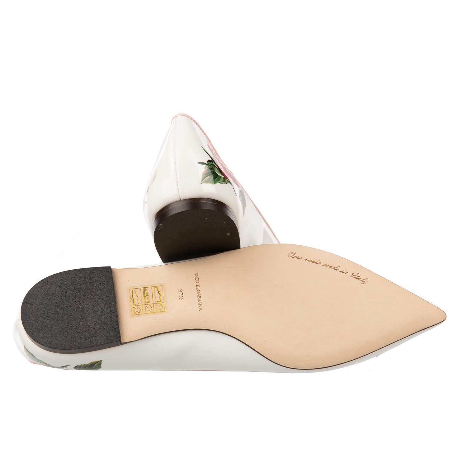 DOLCE & GABBANA Rose Crystal Brooch Ballet Flats BELLUCCI