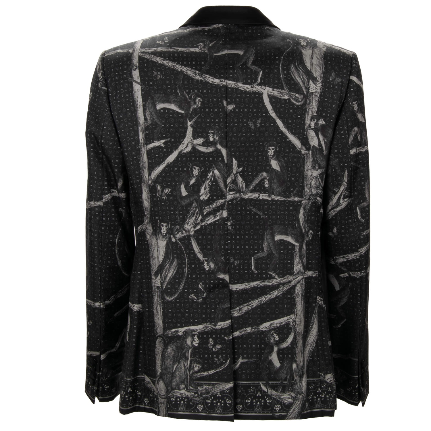 DOLCE & GABBANA SICILIA Monkey Silk Blazer Jacket Peak Lapel