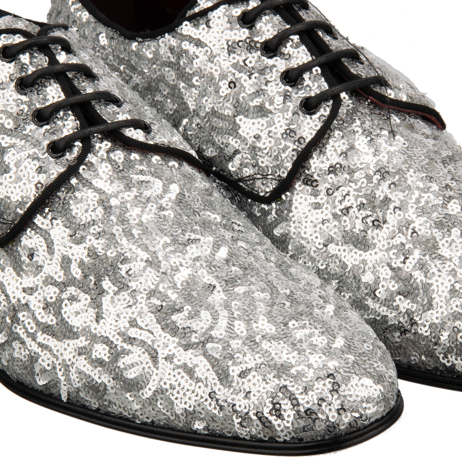 DOLCE & GABBANA Sequin Lace DG Logo Party Derby Shoes  display picture 1