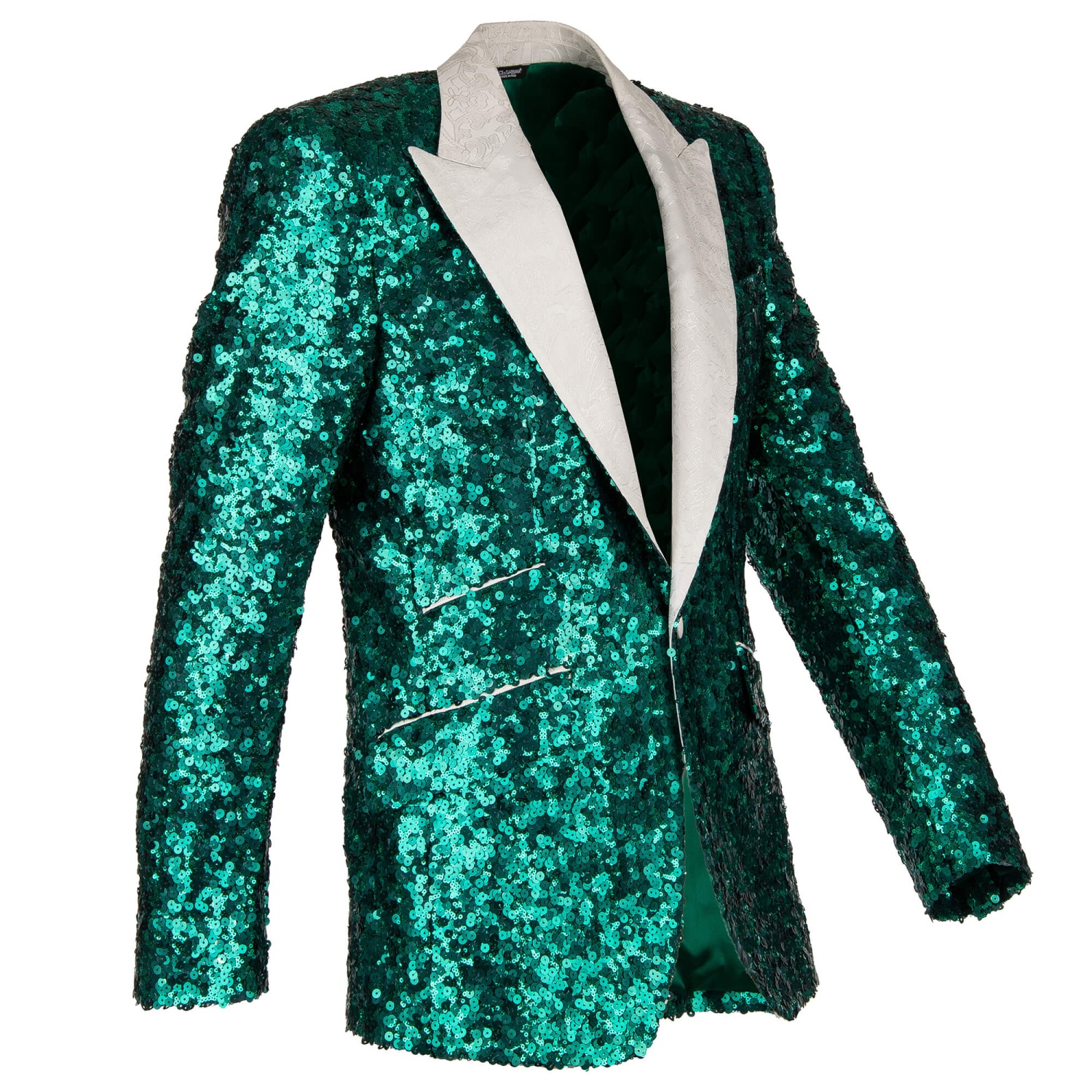 Dolce & Gabbana Sequin Jacquard Tuxedo Blazer Jacket Sicilia