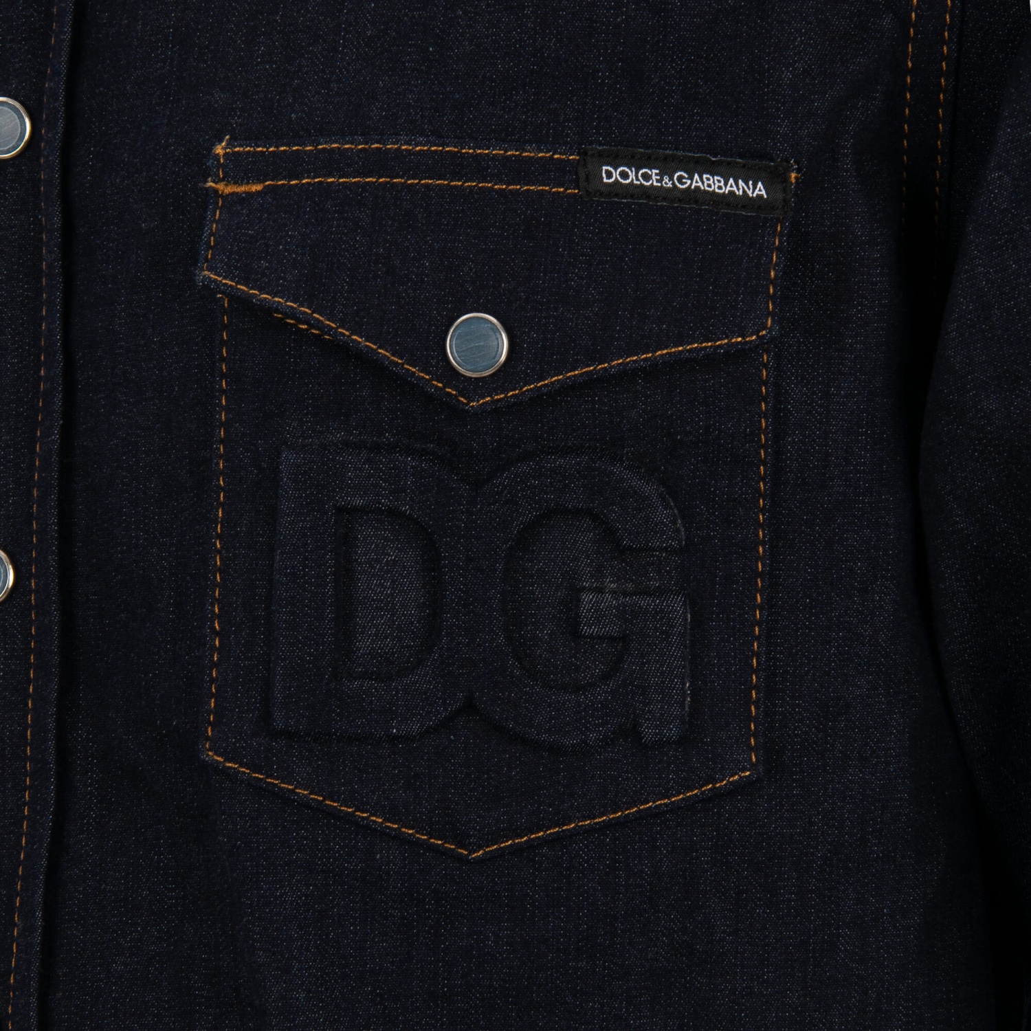 DOLCE & GABBANA Slim Fit DG Logo Denim Jeans Press Button