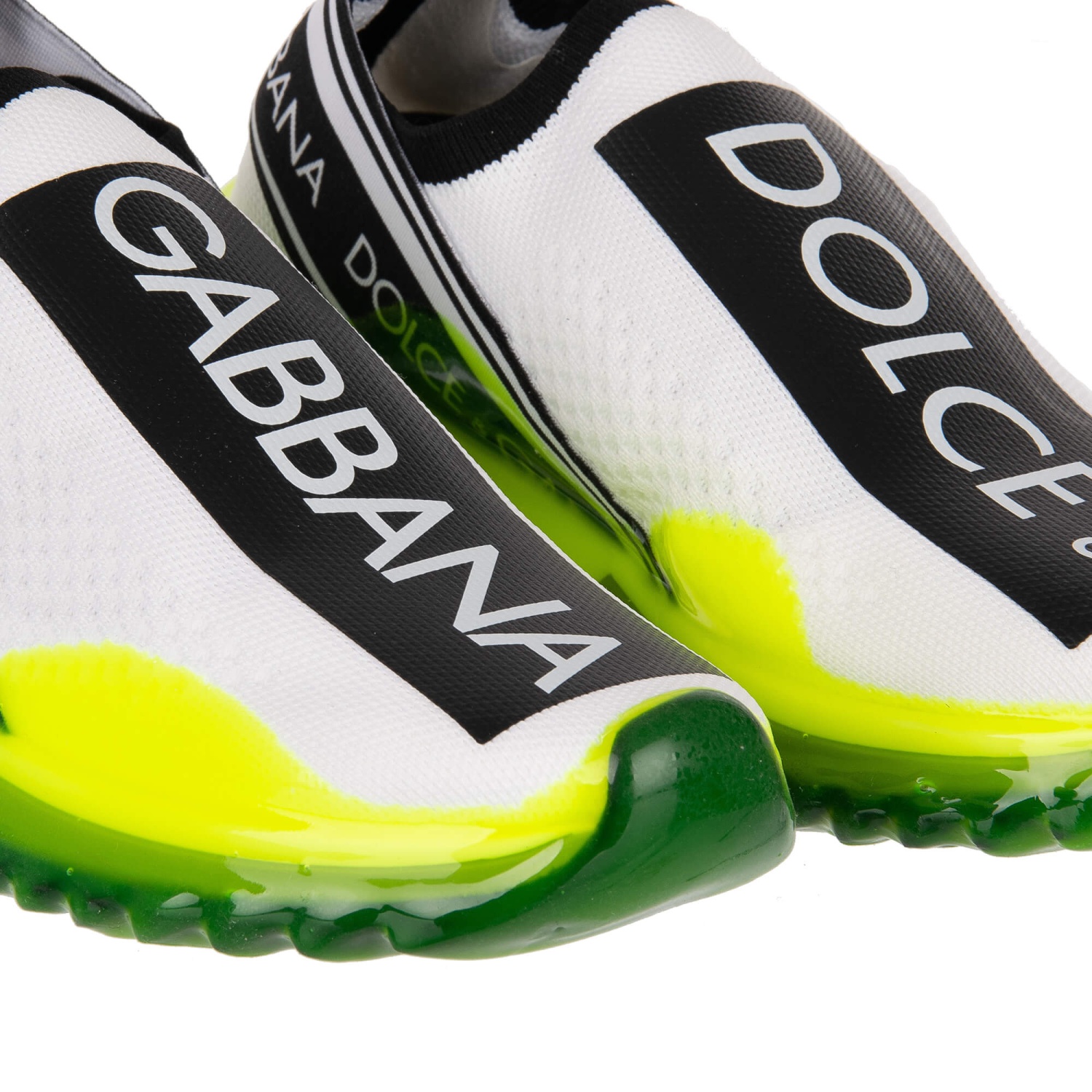 D&G スニーカー SORRENTO ロゴ 蛍光イエロー【国内発送】 DOLCE-GABBANA-Slip-On-Sneaker-
