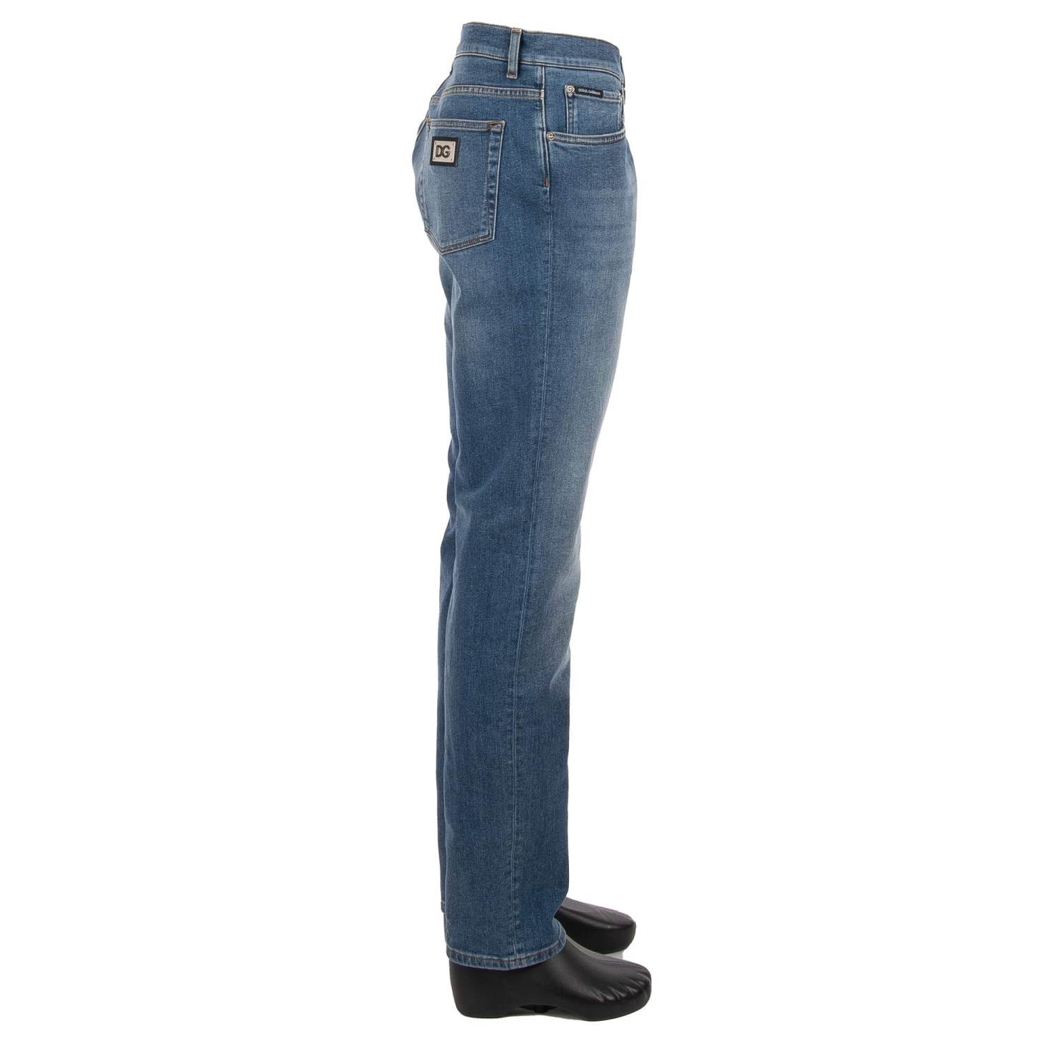 デニム・ジーパン Dolce & Gabbana Classic Denim Jeans With Logo Plate DOLCE & GABBANA Stretch GOLD Denim Jeans Trousers with Logo