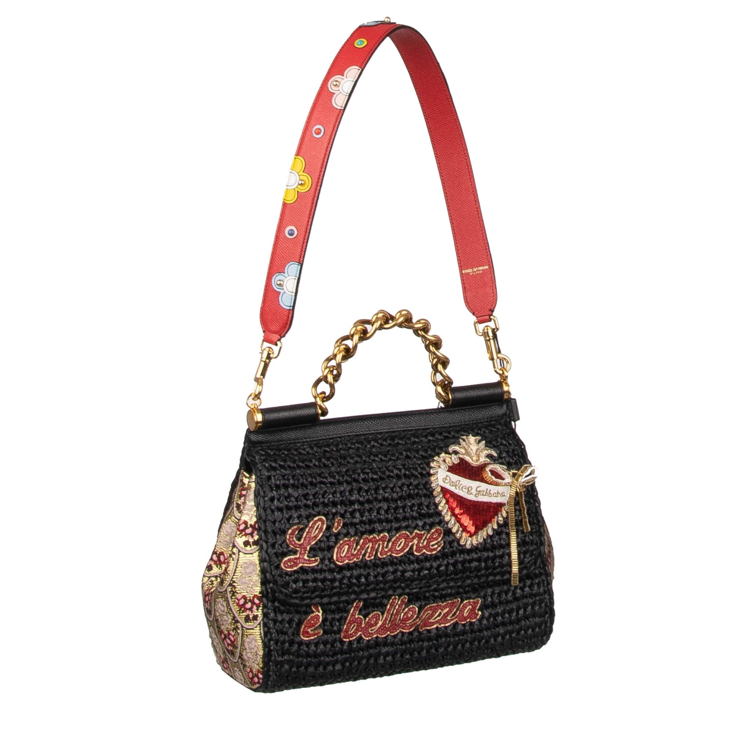 Dolce & Gabbana フラワービジュー ハンドバッグ ビジュー Dolce & Gabbana(ドルチェ&ガッバーナ) ハンドバッグ