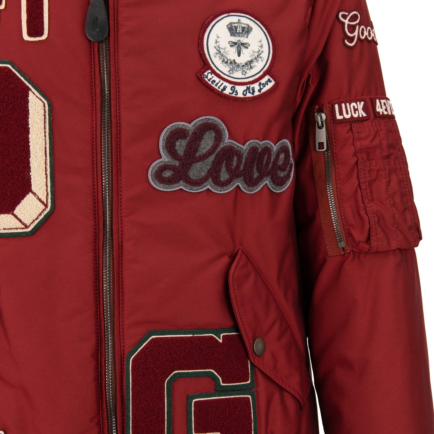 DOLCE & GABBANA Stuffed Bomber Jacket AMORE with Logo