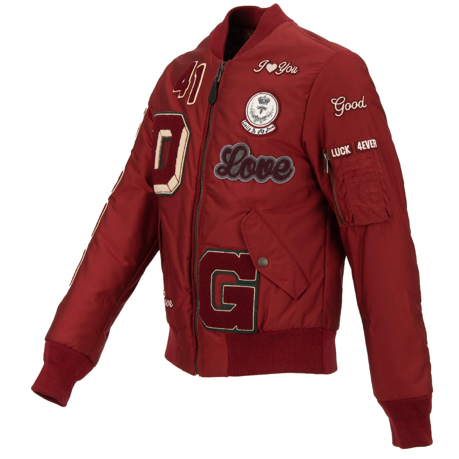 Dolce & Gabbana DGロゴ キルティング ダウンジャケット レッド DOLCE & GABBANA Stuffed Bomber Jacket AMORE with Logo