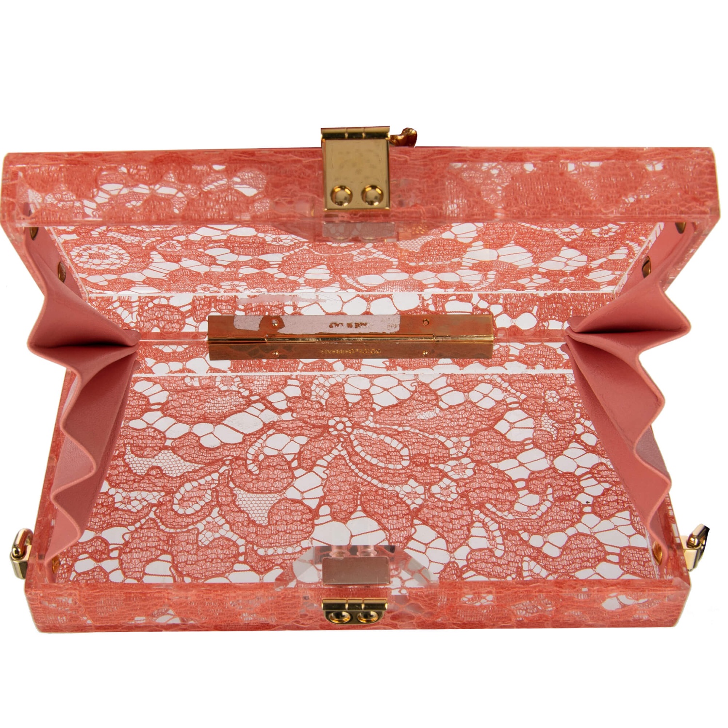 DOLCE & GABBANA Taormina Lace Plexi Clutch Bag DOLCE BOX