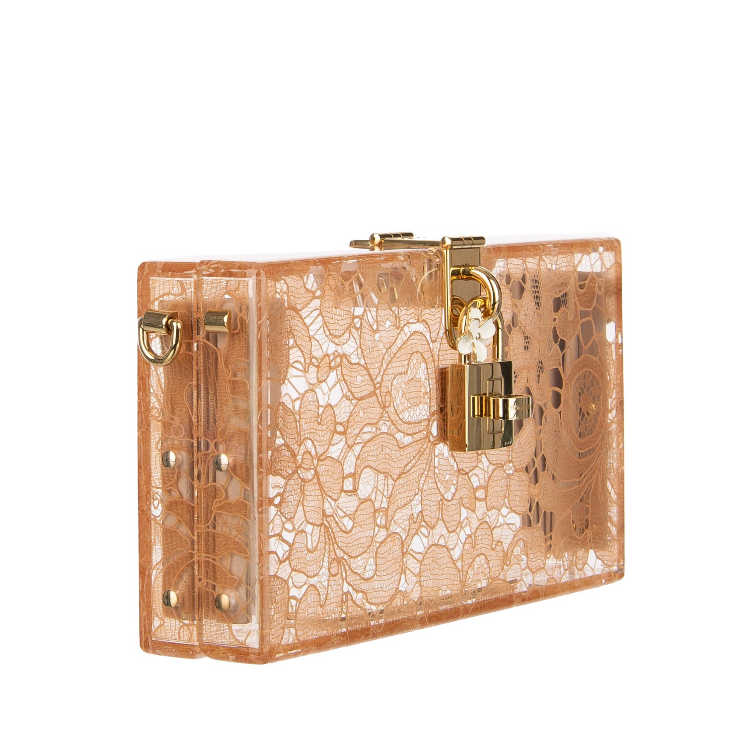DOLCE & GABBANA Taormina Lace Plexiglass Clutch Bag DOLCE