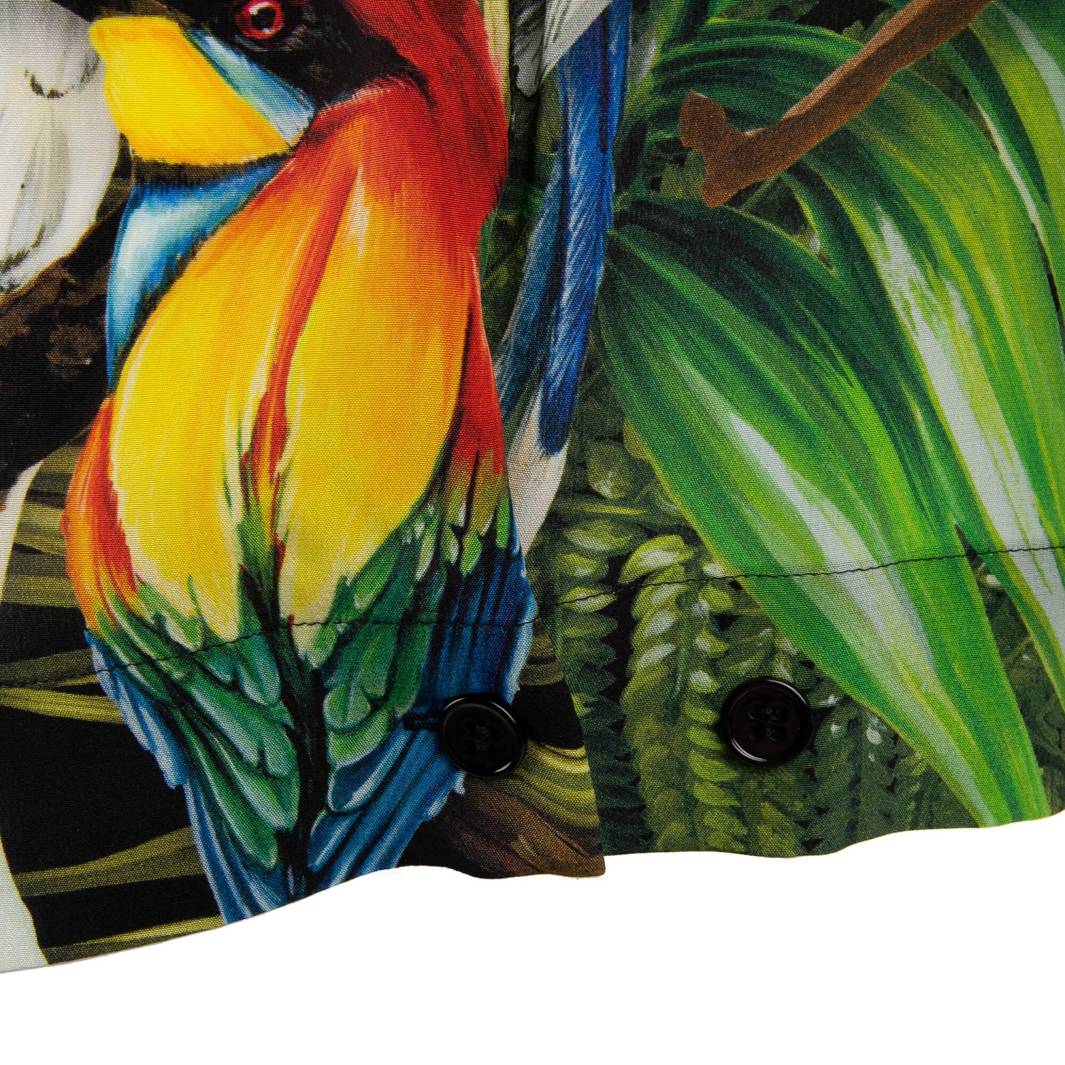 ドルチェアンドガッバーナ　 Bird&Bamboo(鳥と竹)プリント ポロシャツ DOLCE & GABBANA Tropical Parrot Bird Pam Leaves Print Silk Shirt