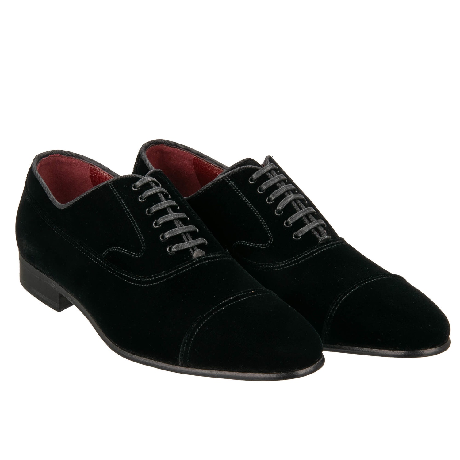 DOLCE & GABBANA VENEZIA Classic Velvet Derby Shoes Black  display picture 2