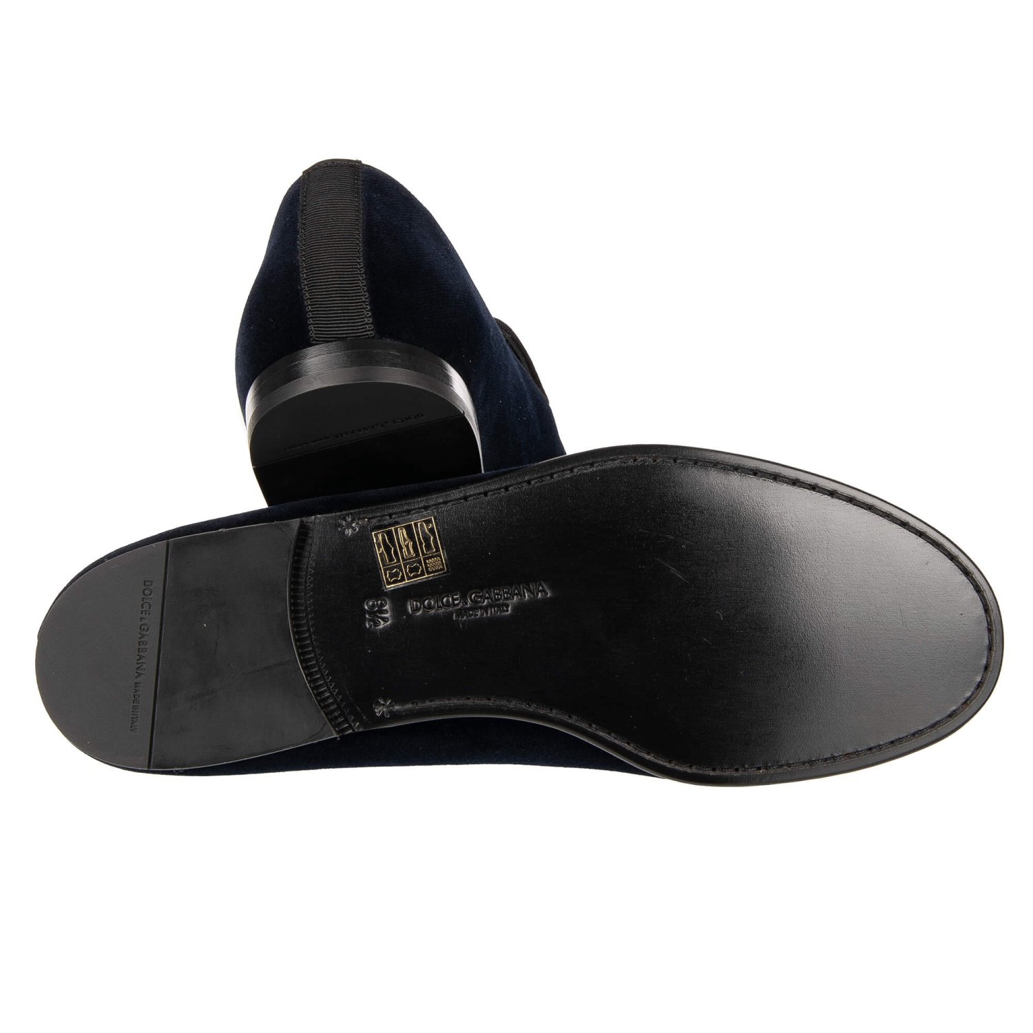 DOLCE & GABBANA Velvet Loafer Shoes AMALFI Embroidery Logo