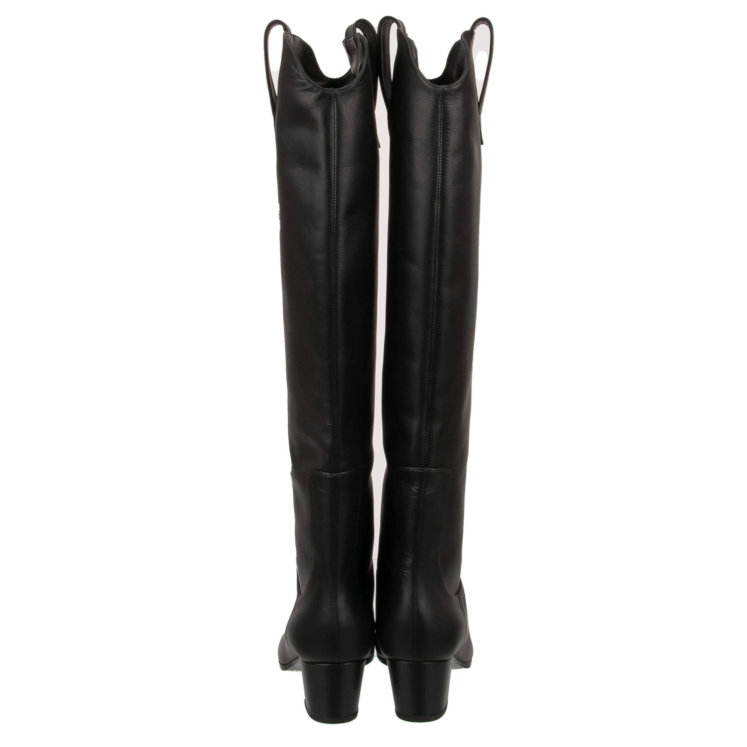 DOLCE & GABBANA Western Boots Heels Shoes NAPOLI Black 39 US 9
