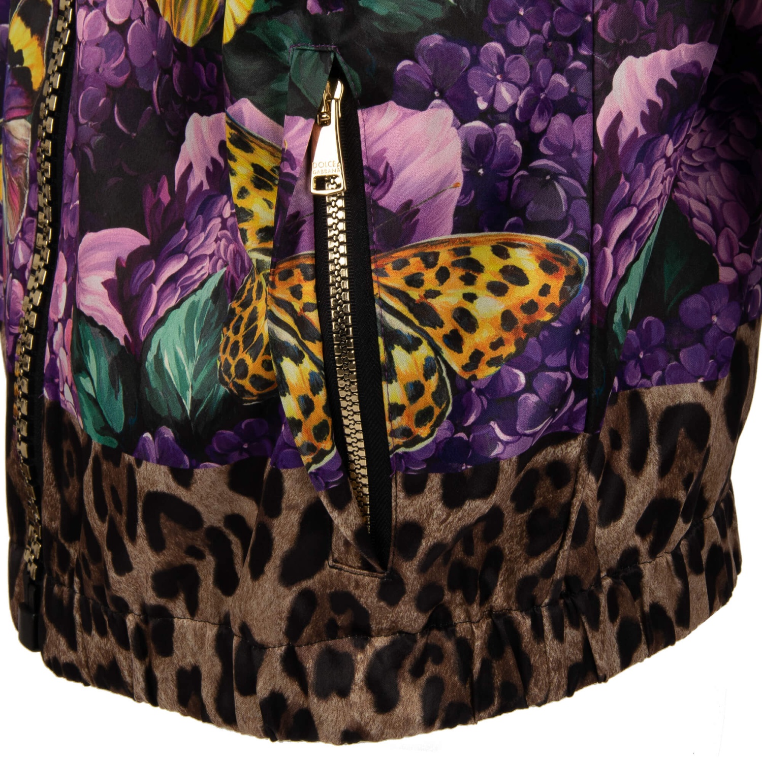 DOLCE & GABBANA x DJ KHALED Butterfly Leopard Satin Jacket Purple