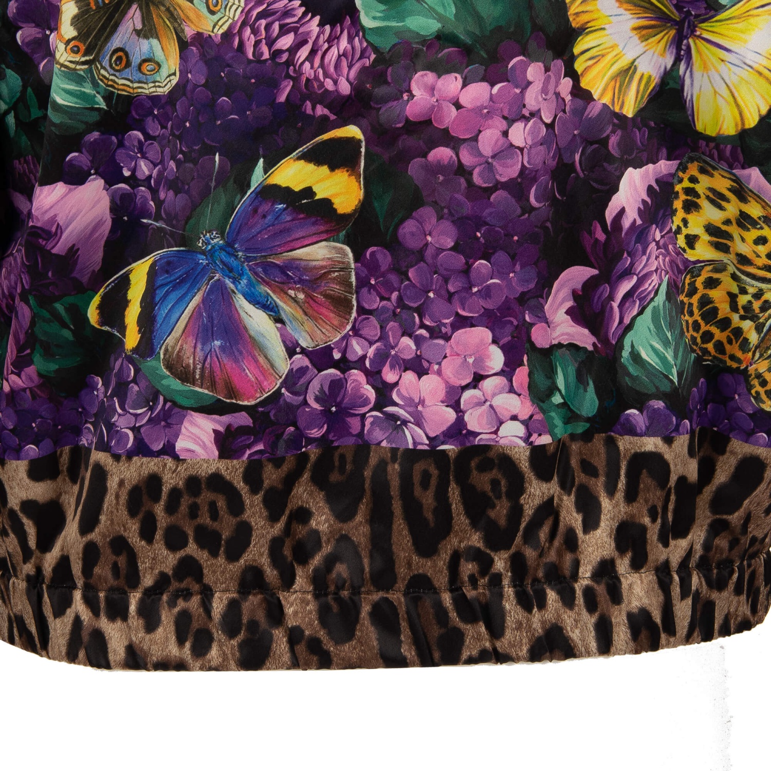 DOLCE & GABBANA x DJ KHALED Butterfly Leopard Satin Jacket Purple