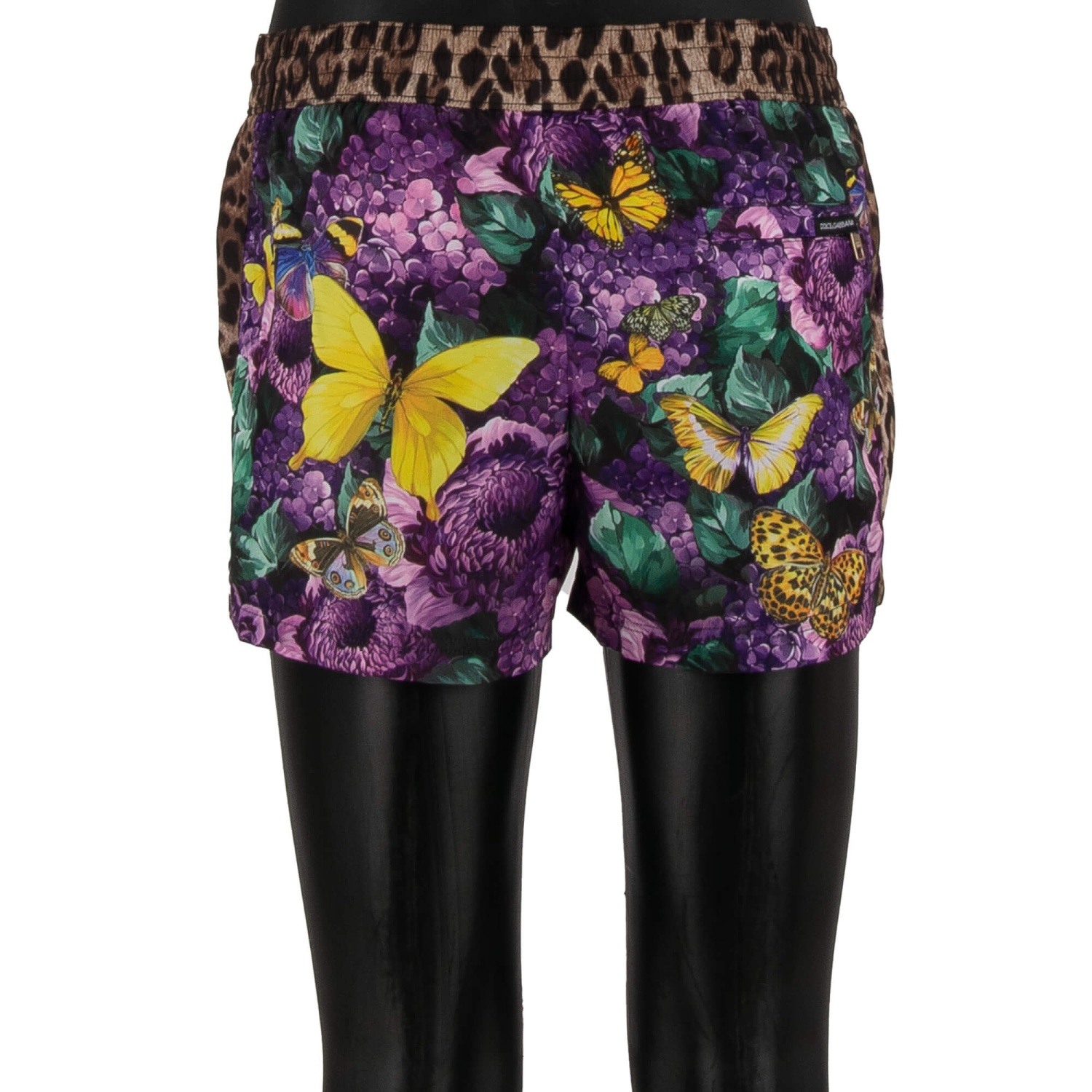 DOLCE & GABBANA x DJ KHALED Leopard Bag Beachwear Swim Shorts