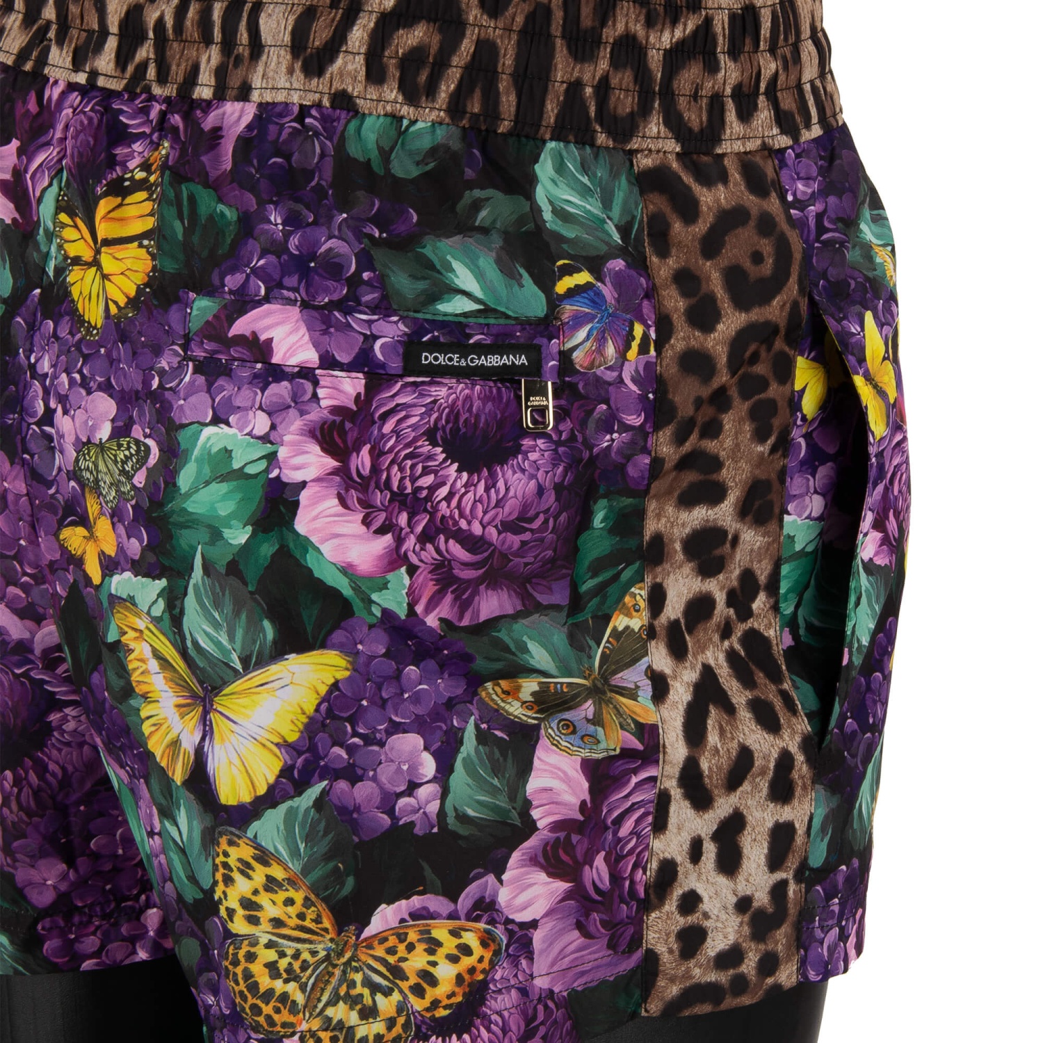DOLCE & GABBANA x DJ KHALED Leopard Bag Beachwear Swim Shorts