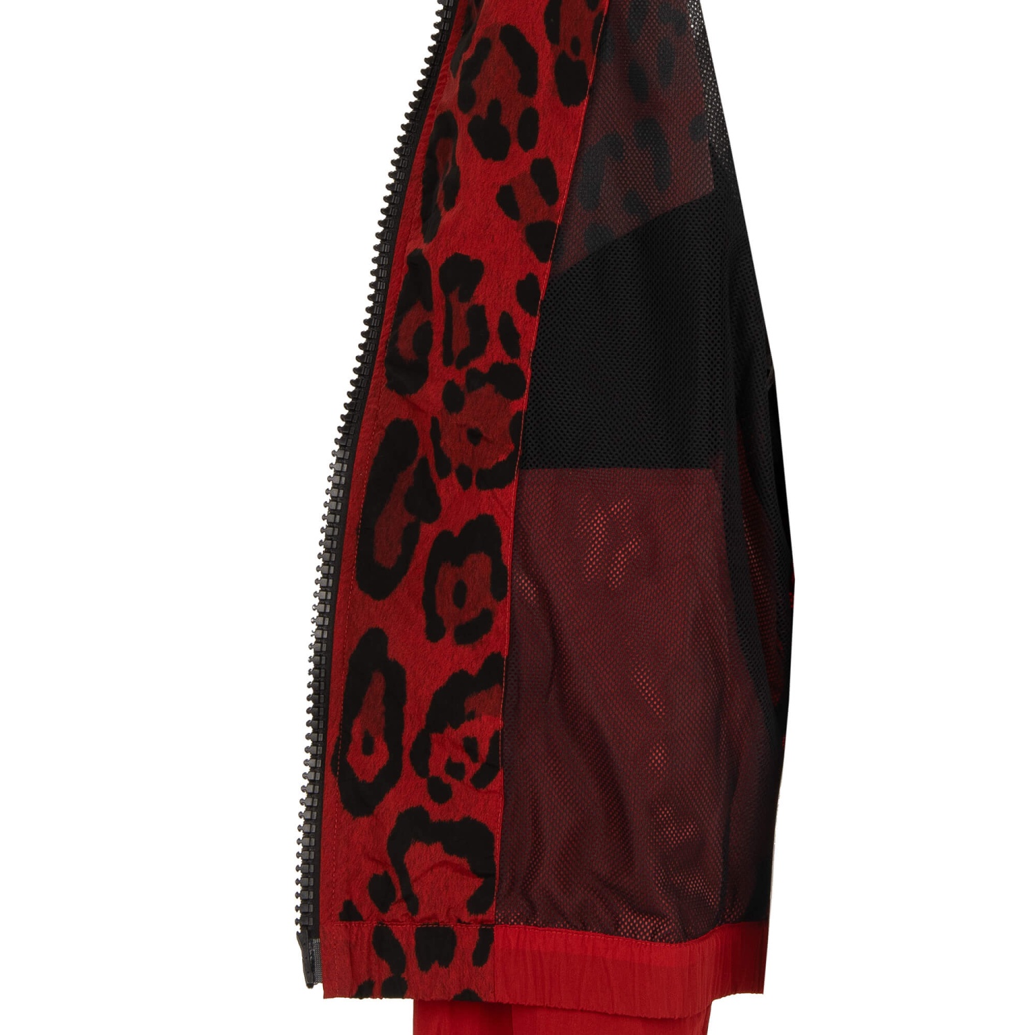 DOLCE & GABBANA Leopard Print Bomber Jacke DG Logo Rot