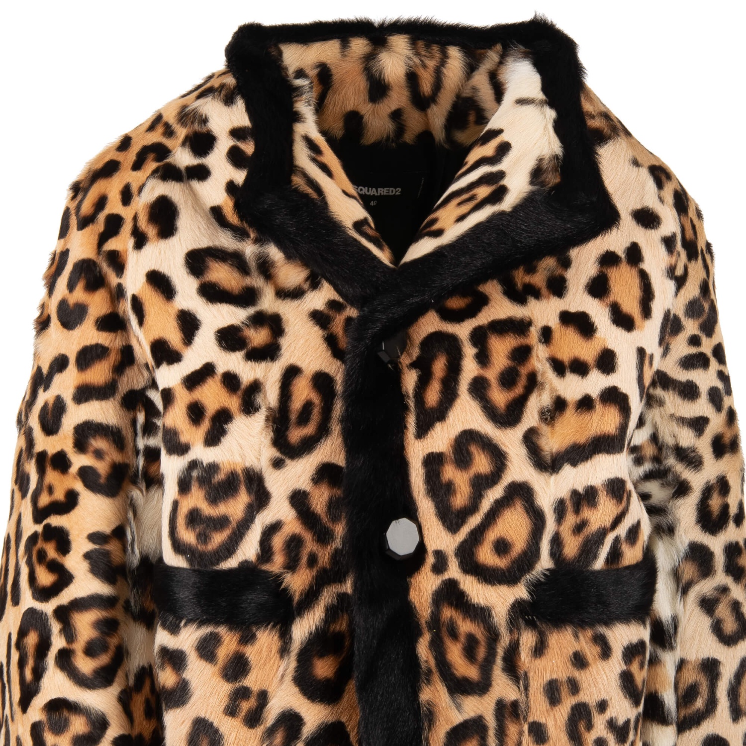 【送料&関税込】Dsquared2 Leopard Calf Hair Cropped Jacket DSQUARED-RUNWAY-Leopard-Goat-