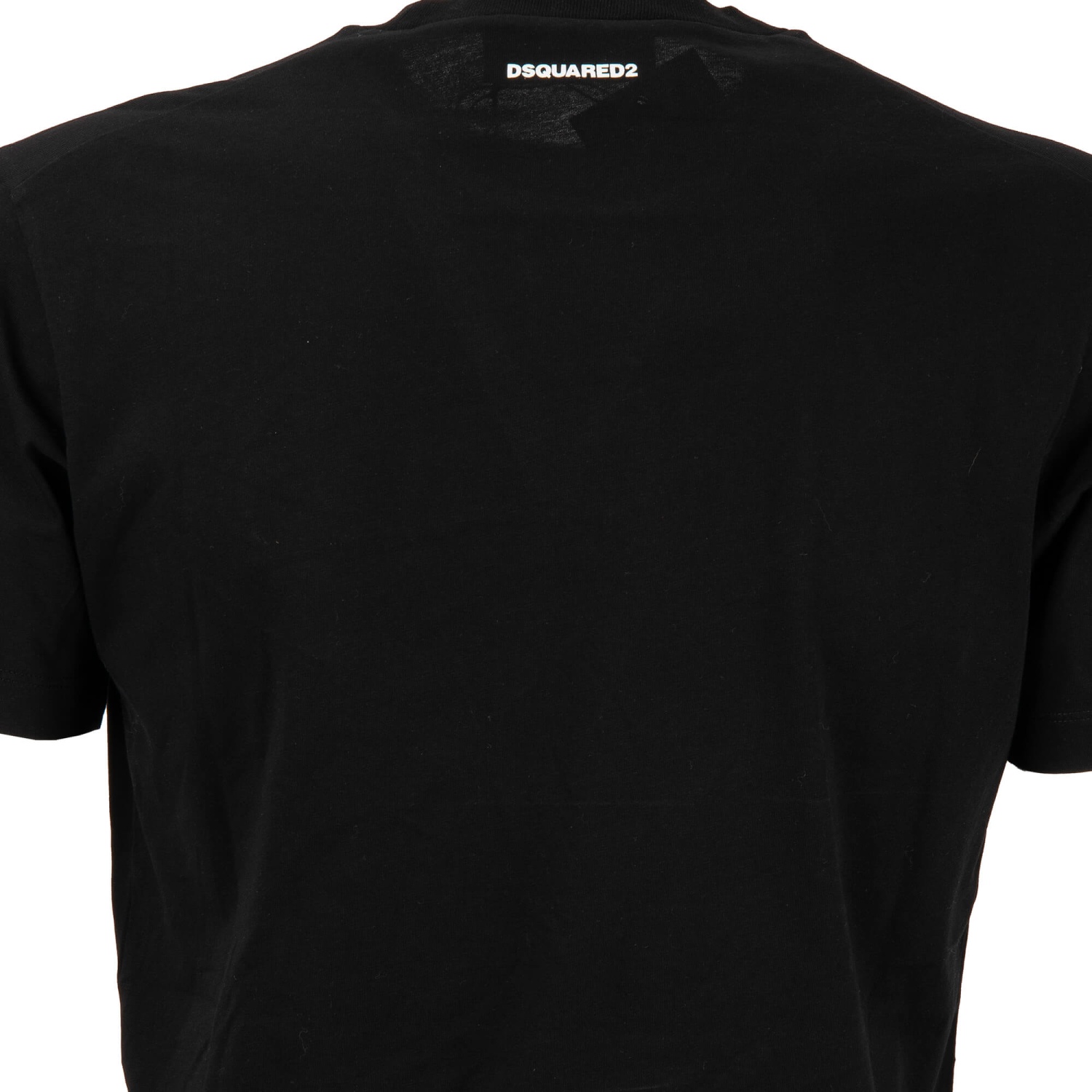 DSQUARED2 Cotton T-Shirt I Heart D2 Velvet Logo Black White