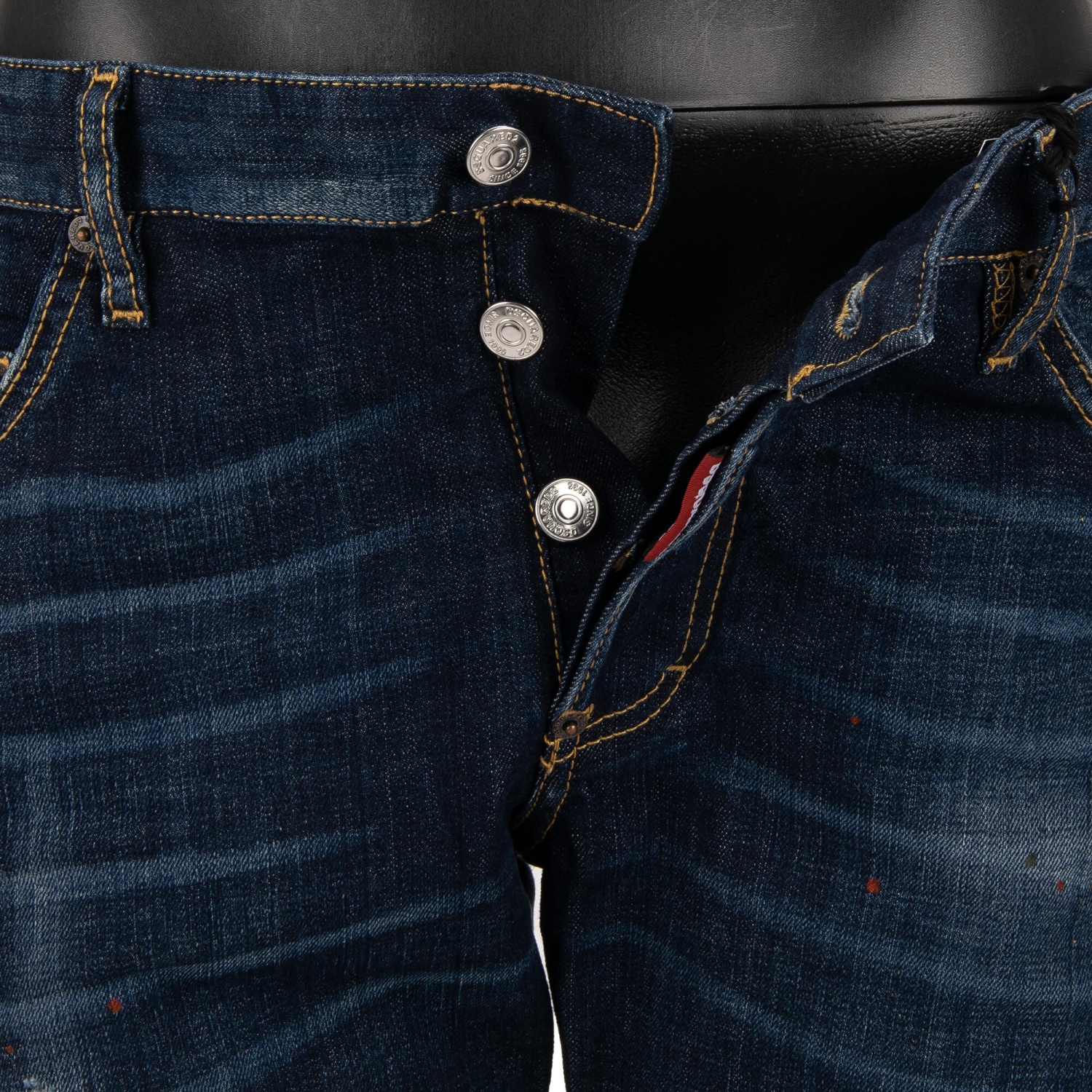 DSQUARED2 Distressed SEXY TWIST JEAN 2 Rugby Logo Jeans Pants Blue