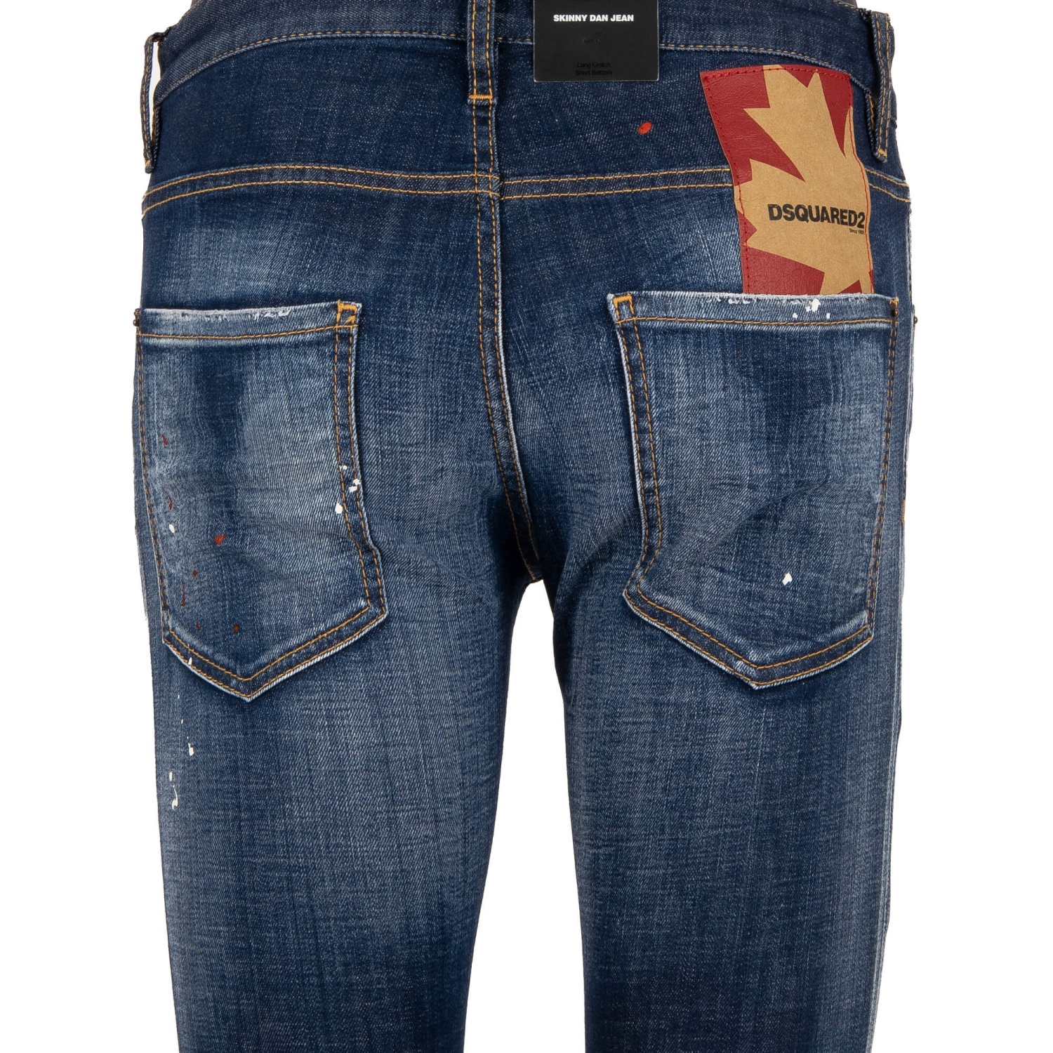 DSQUARED2 Distressed SKINNY DAN JEAN Maple Logo Color Jeans Pants
