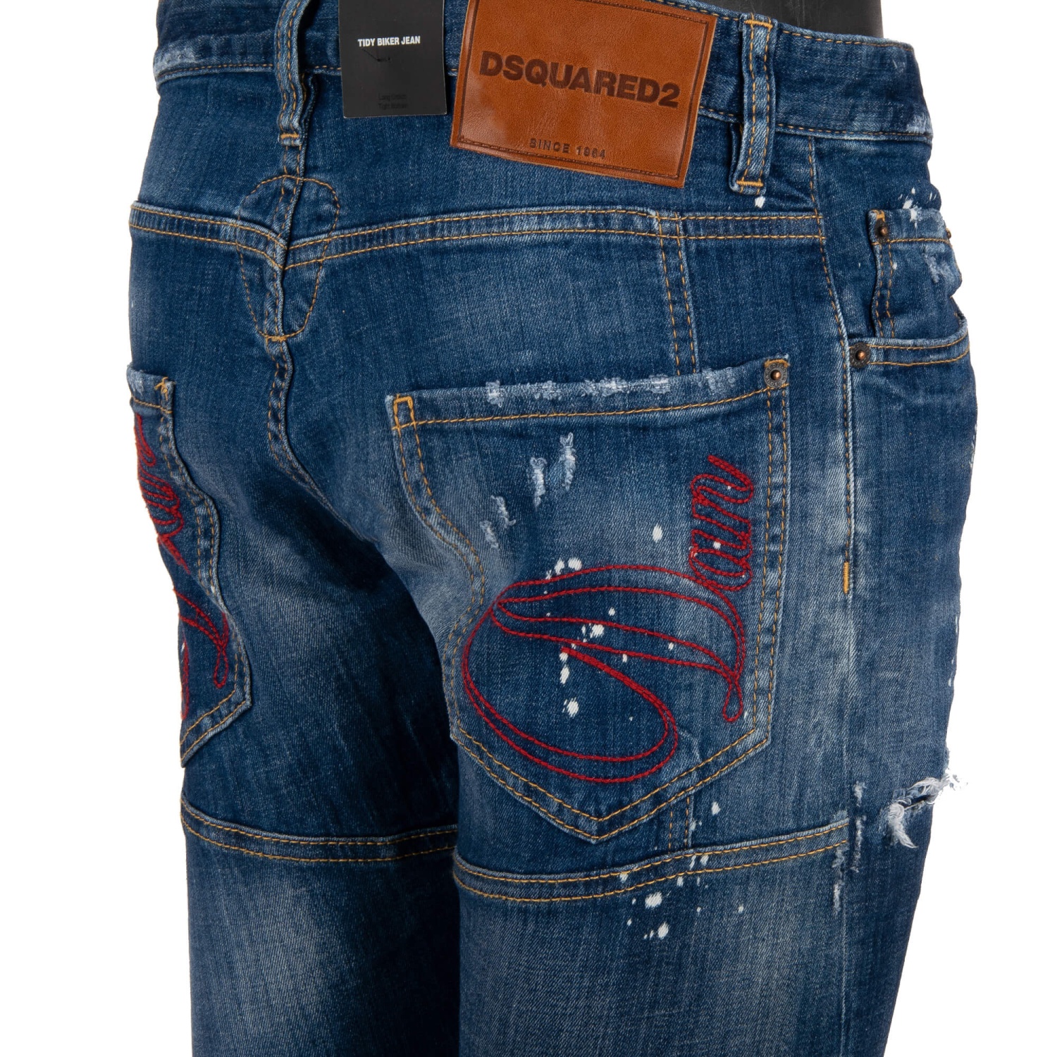 DSQUARED2 Distressed TIDY BIKER JEAN Dan Dean Jeans Pants