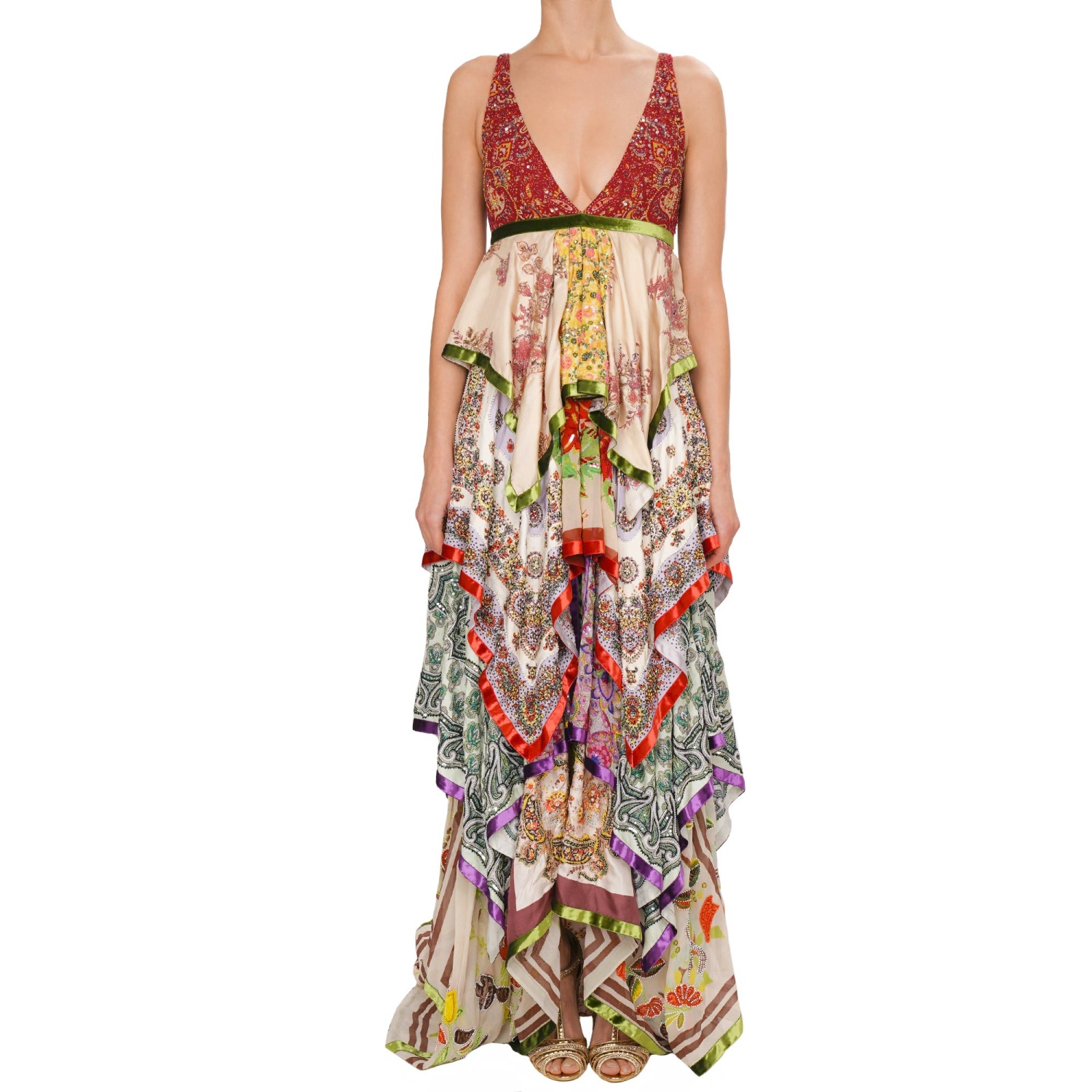 reformation butterfly dress green Butterfly Gardenia Gown– Teuta Matoshi main image 0