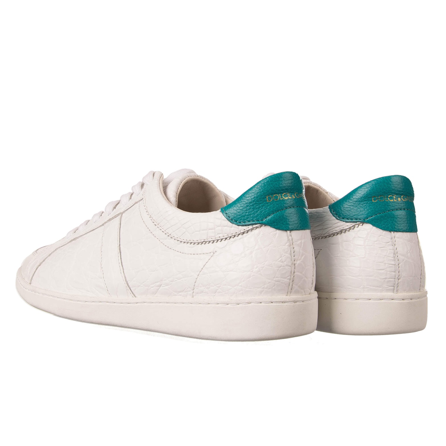 Baskets Basses Dolce & Gabbana En Cuir - Couleur Azur Bleu Gris - Taille 40 US 7 - Occasion Portées