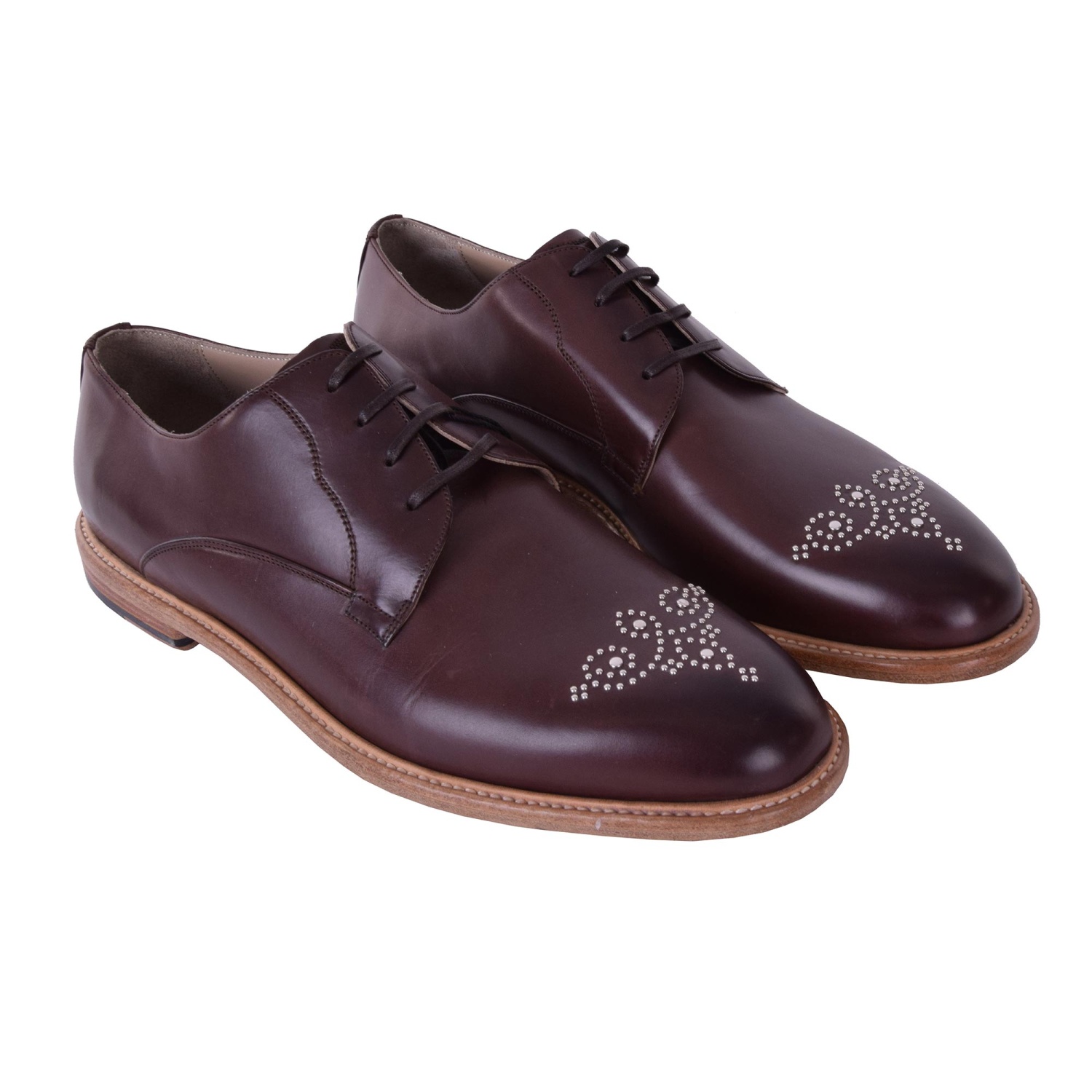 DOLCE & GABBANA Studded Leather Derby Shoes MARSALA Brown 43  display picture 3