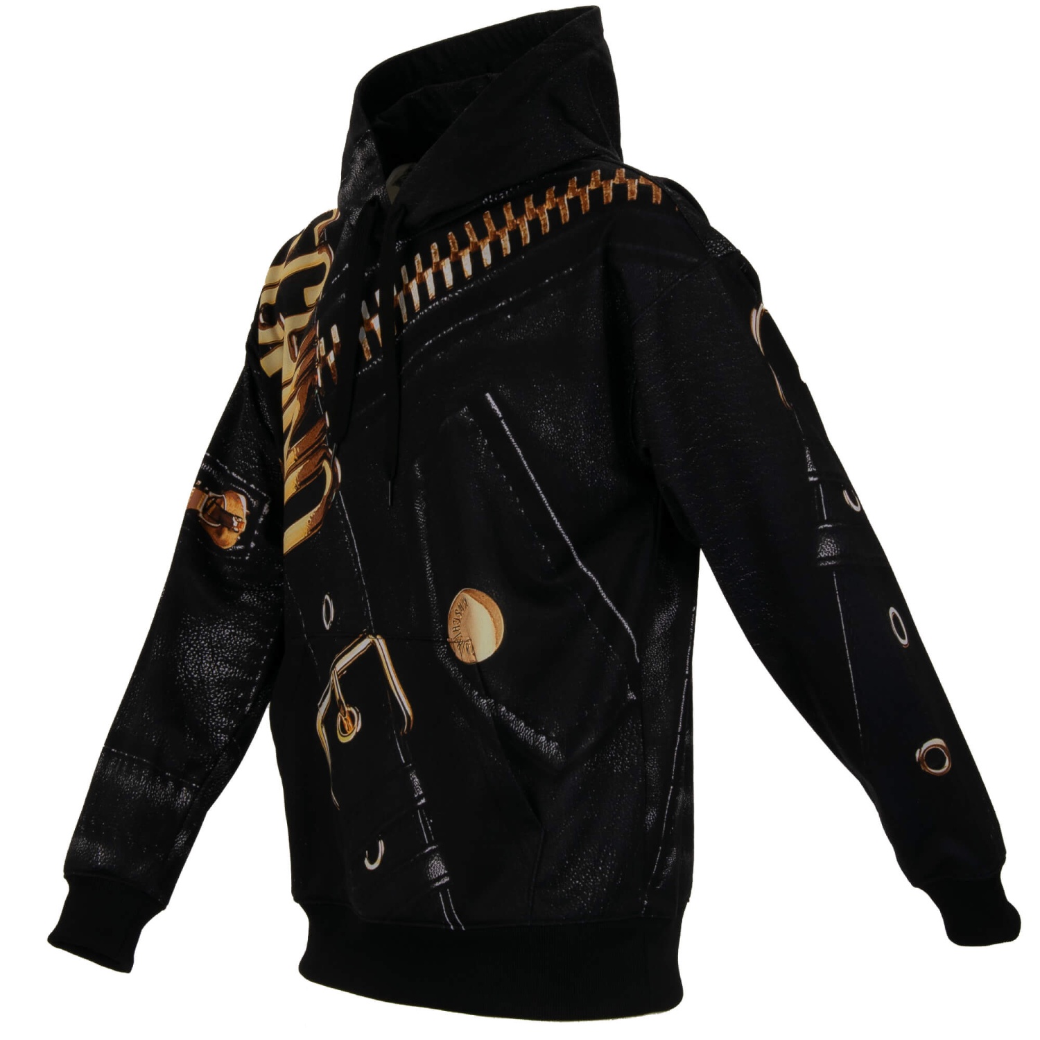 MOSCHINO COUTURE Biker Jacke Logo Print Hoodie Pullover