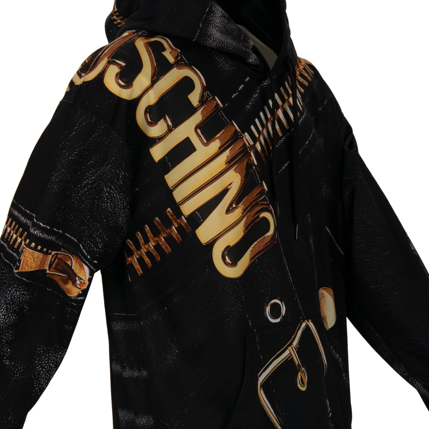 MOSCHINO COUTURE Biker Jacke Logo Print Hoodie Pullover